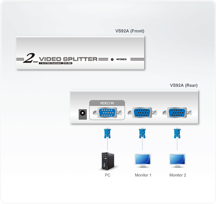 2-Port VGA Splitter (350MHz) — изглед 4