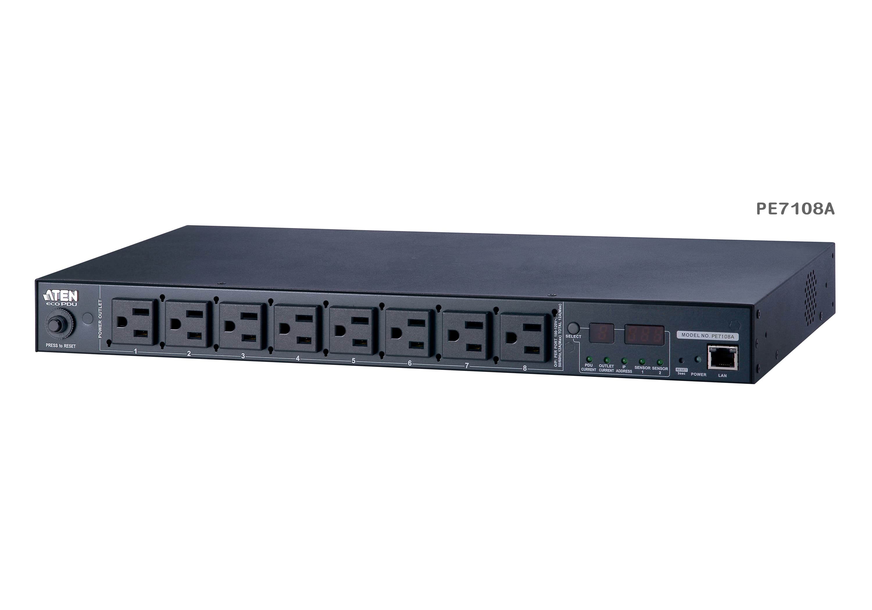 15A/10A 8-Outlet 1U Outlet-Metered eco PDU — изглед 6