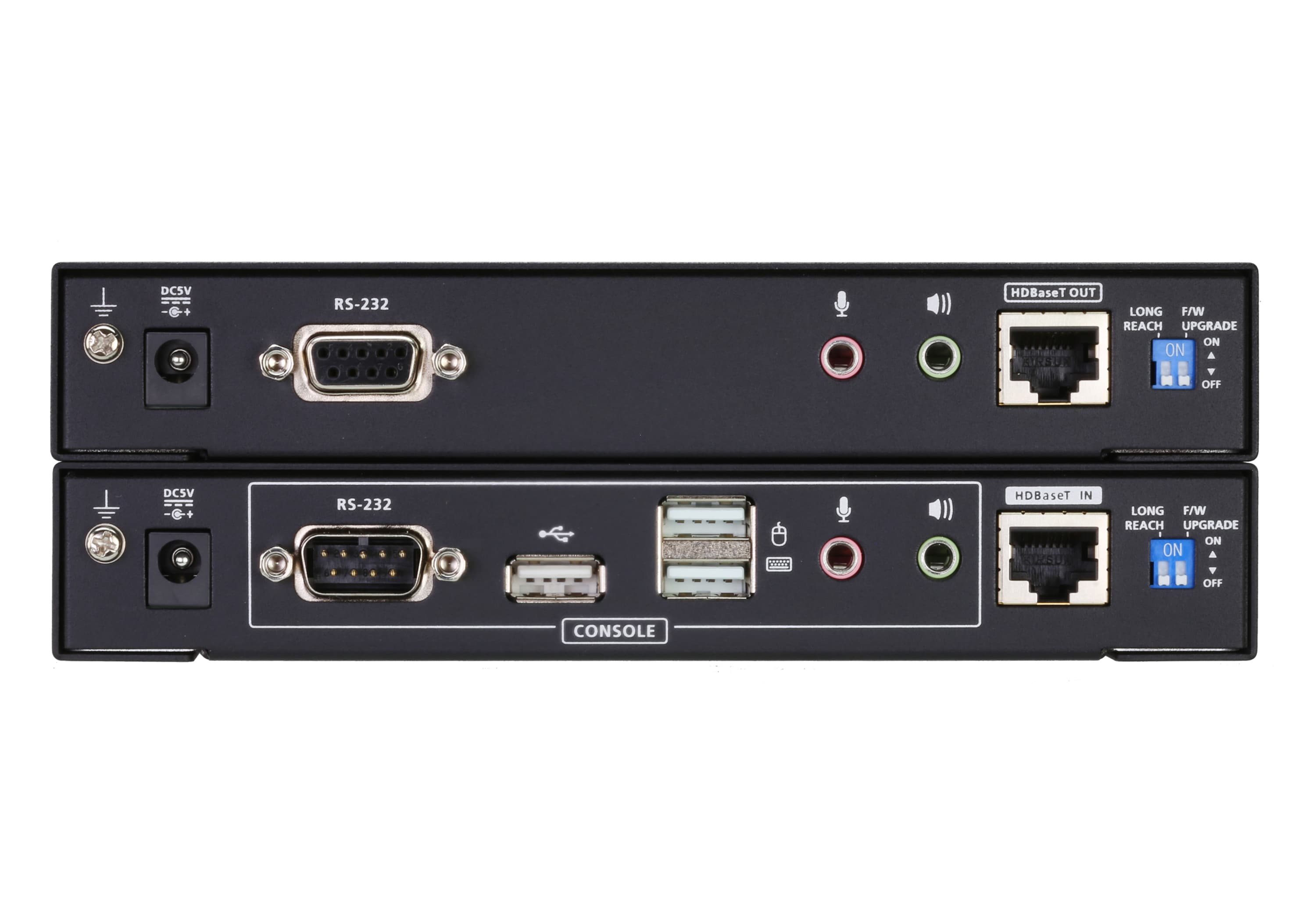 USB DVI Dual View HDBaseT™ 2.0 KVM Extender (1920 x 1200 @100 m) — изглед 2