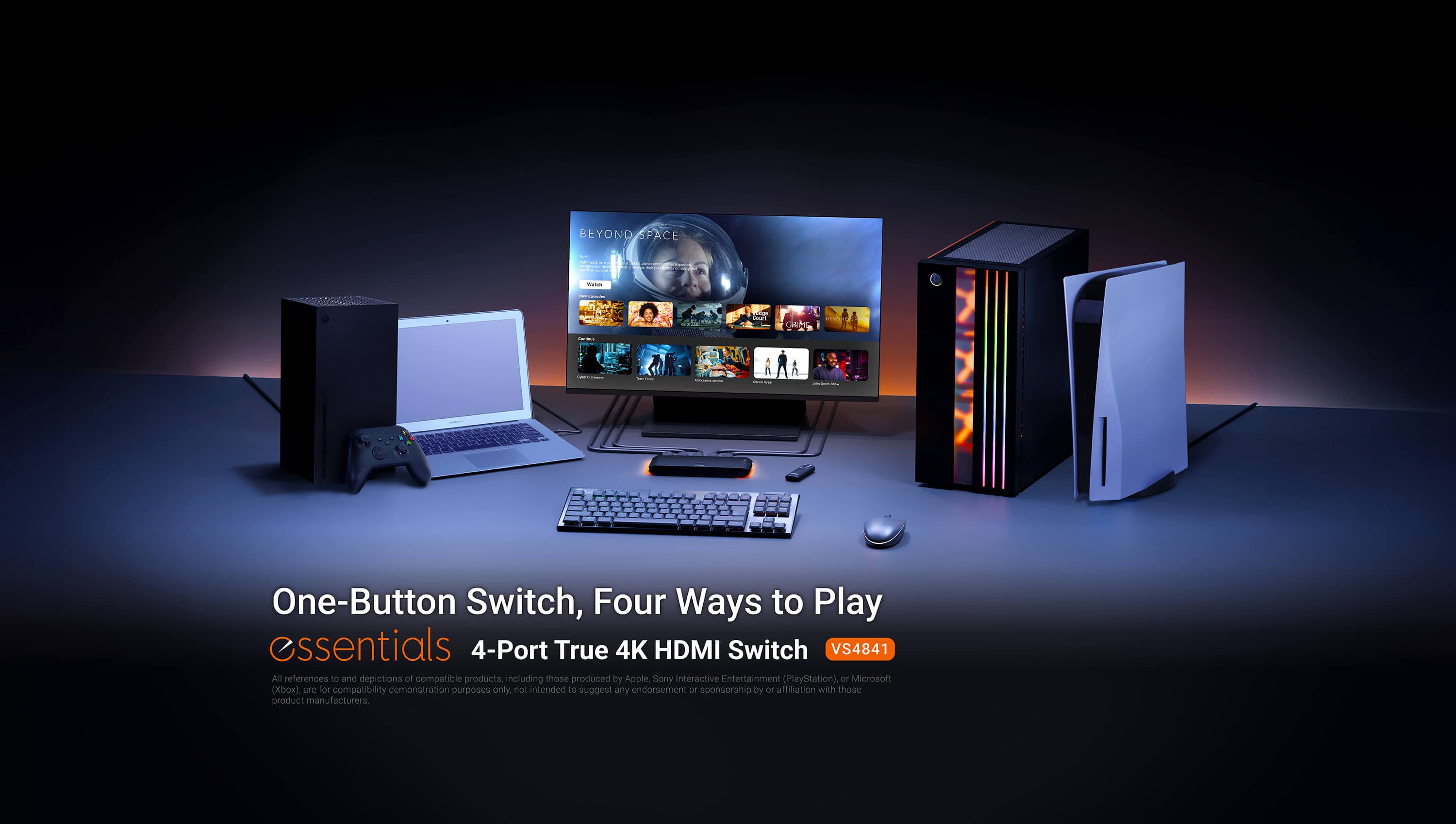 4-Port True 4K HDMI Switch — изглед 4