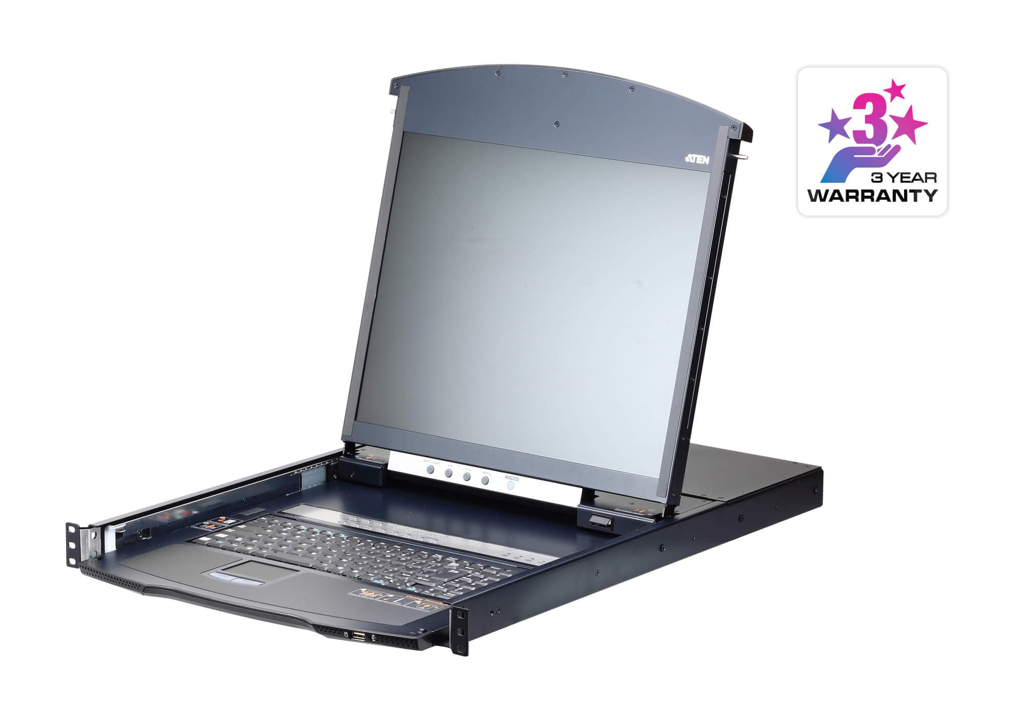 1-Local/1-Remote Access 16-Port Multi-Interface Cat 5 Dual Rail LCD KVM over IP Switch — изглед 2