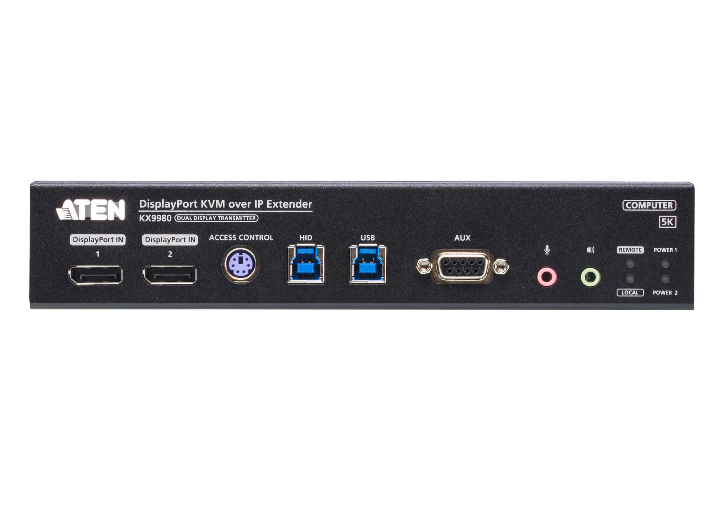 5K DisplayPort Dual Display KVM over IP Transmitter