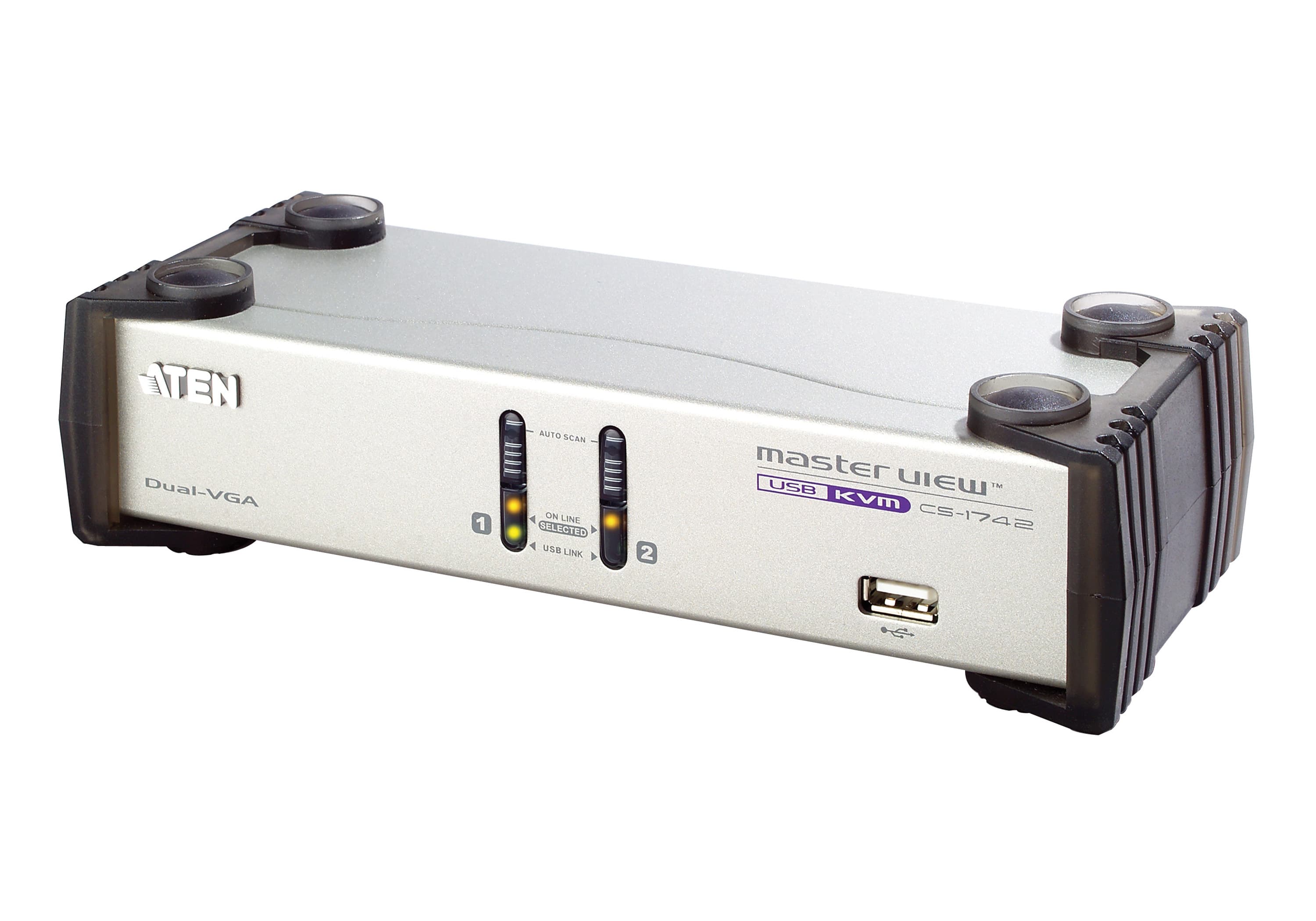 2-Port USB VGA Dual Display/Audio KVMP™ Switch