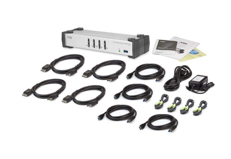 4-Port USB 3.0 DisplayPort KVMP™ Switch (Cables included) — изглед 4