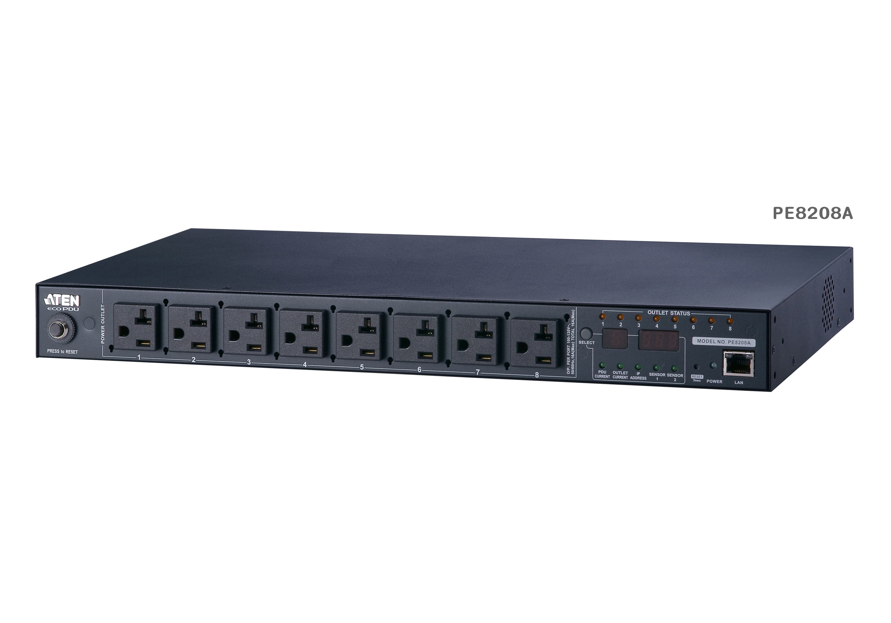 20A/16A 8-Outlet 1U Outlet-Metered & Switched eco PDU — изглед 6