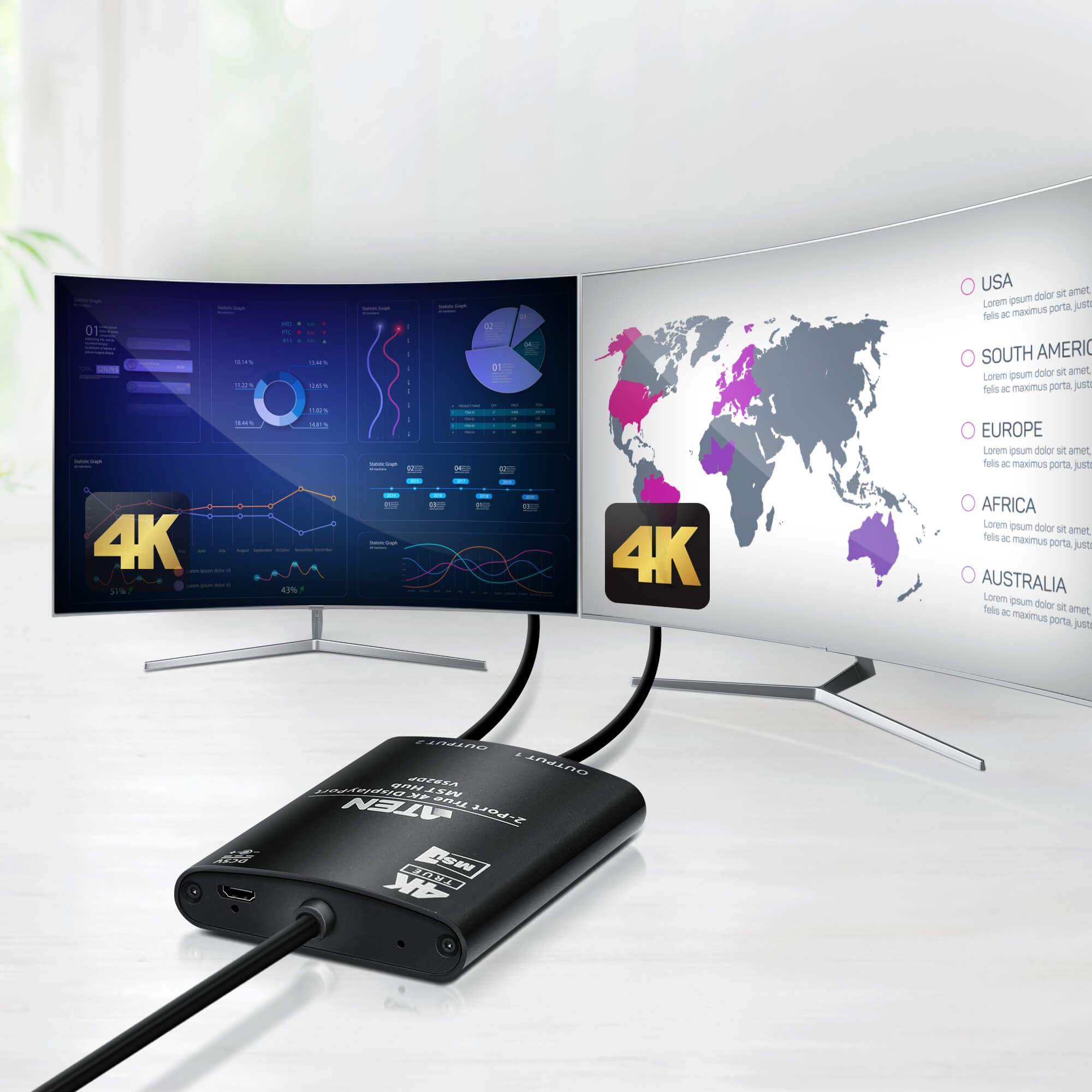 2-Port True 4K DisplayPort MST Hub — изглед 5