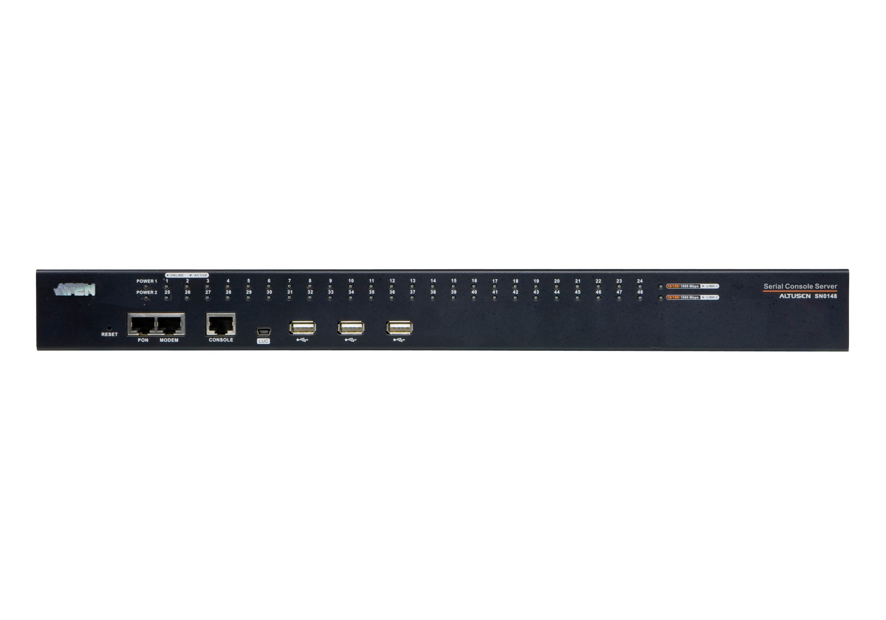 48-Port Serial Console Server with Dual Power/LAN — изглед 2