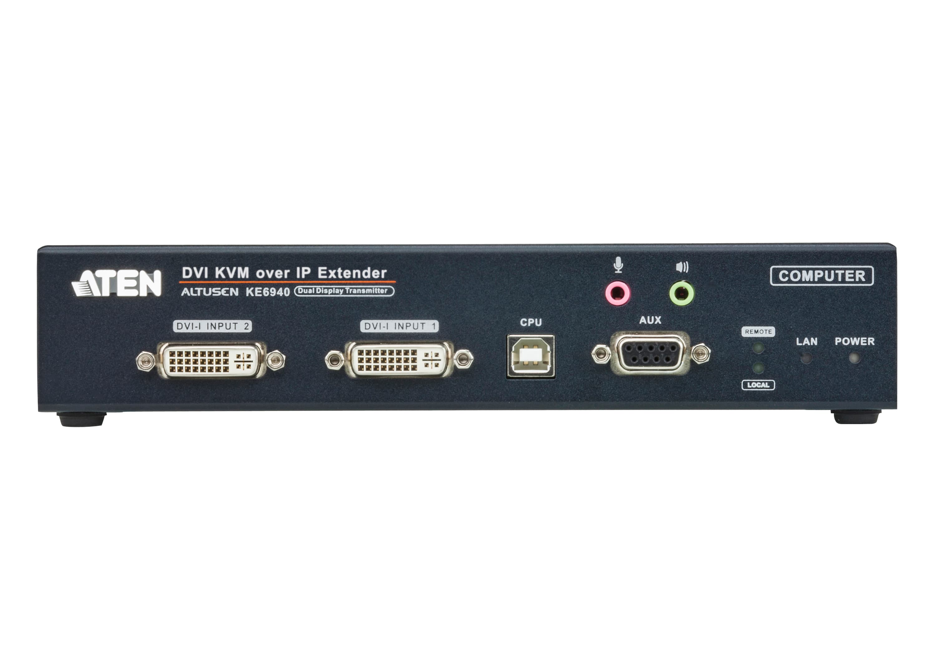 USB DVI-I Dual Display KVM Over IP Transmitter — изглед 2