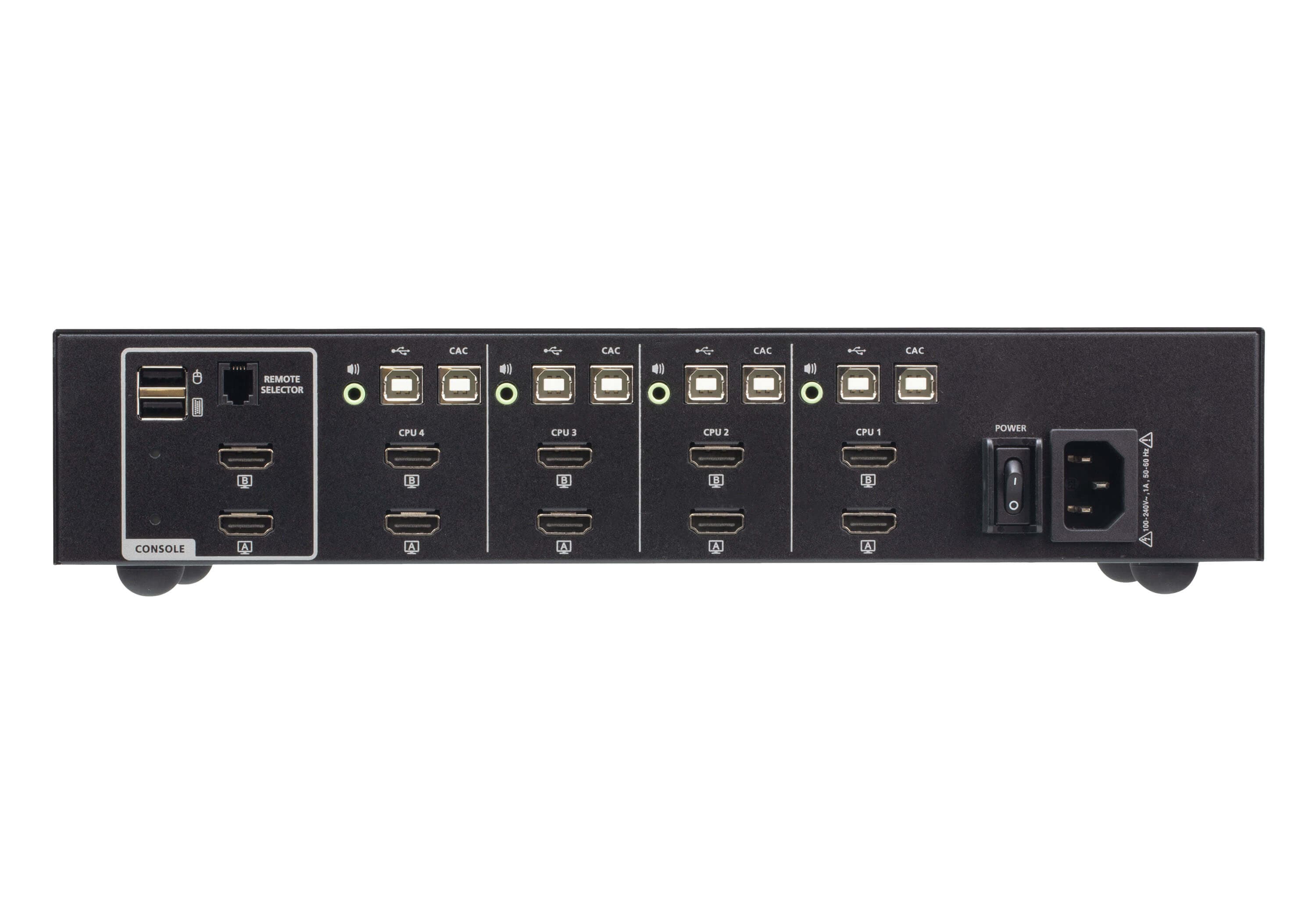 4-Port USB HDMI Dual Display Secure KVM Switch with CAC (PSD PP v4.0 Compliant)