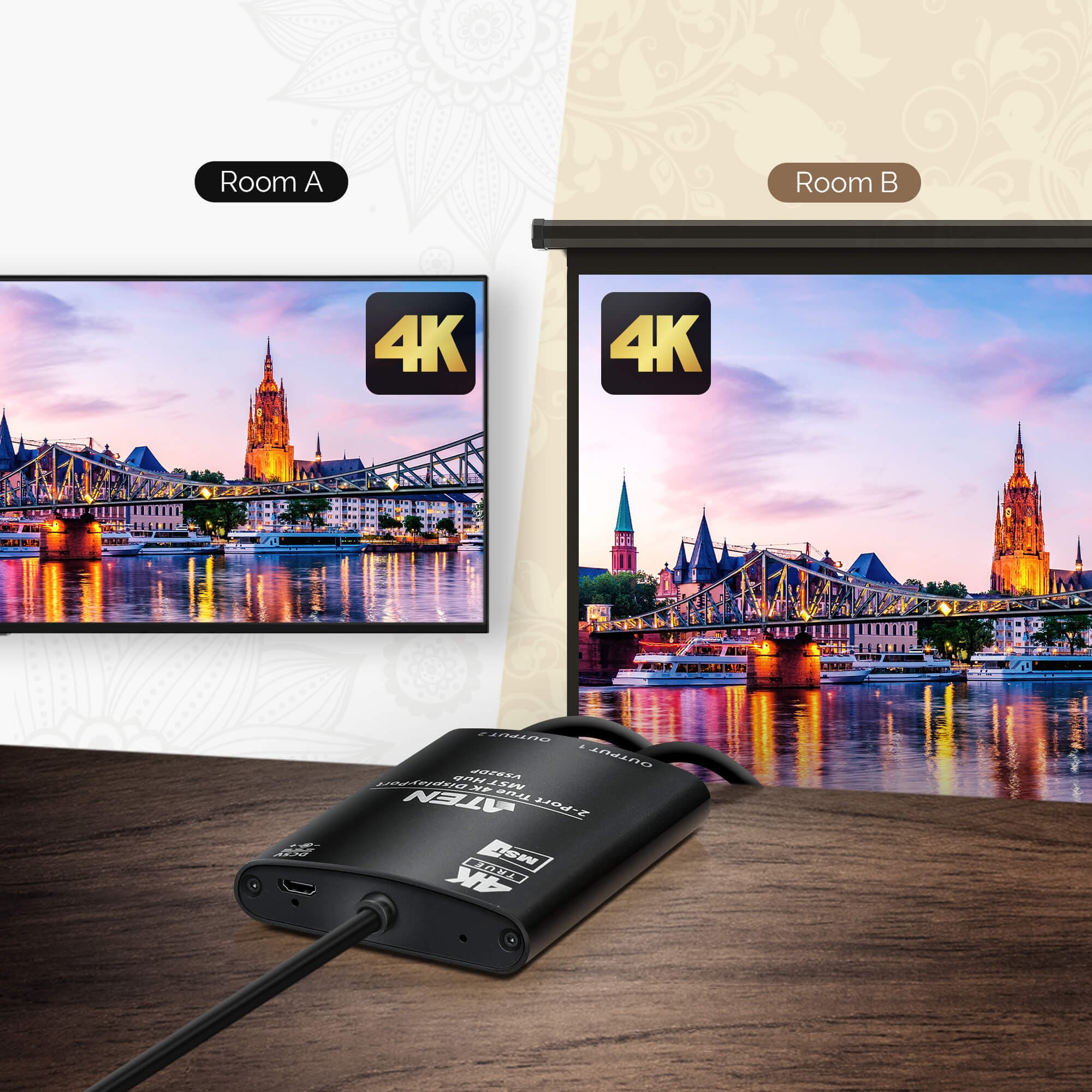 2-Port True 4K DisplayPort MST Hub — изглед 4