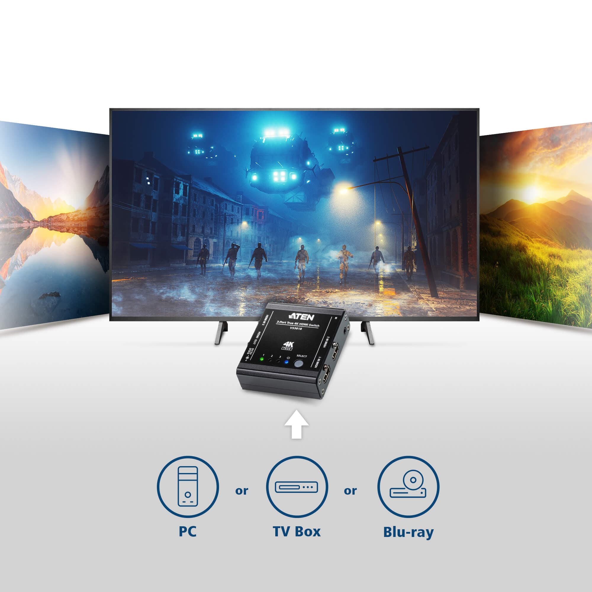 3-Port True 4K HDMI Switch — изглед 4