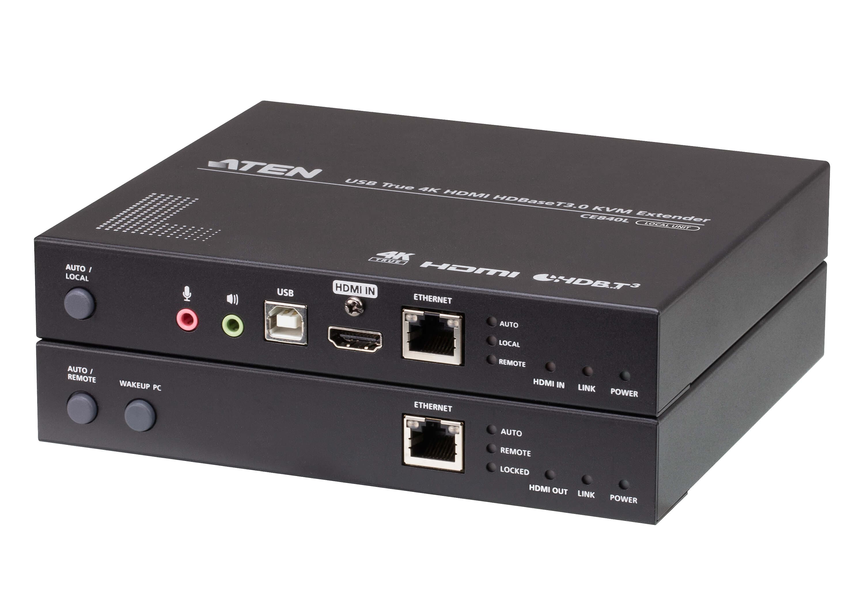 USB True 4K HDMI HDBaseT 3.0 KVM Extender (4K@100m) — изглед 3