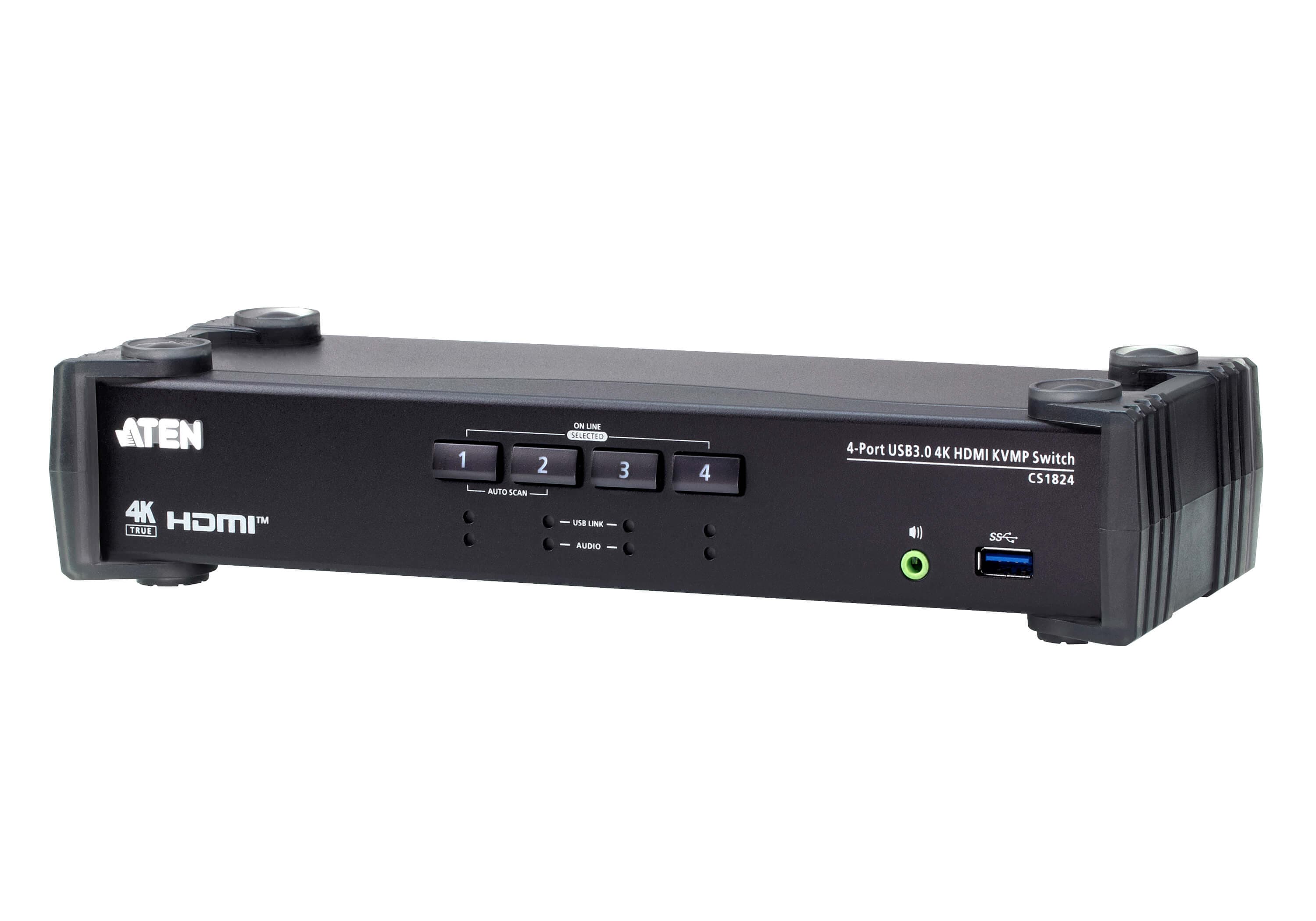 4-Port USB 3.0 4K HDMI KVMP™ Switch with Audio Mixer Mode — view 3