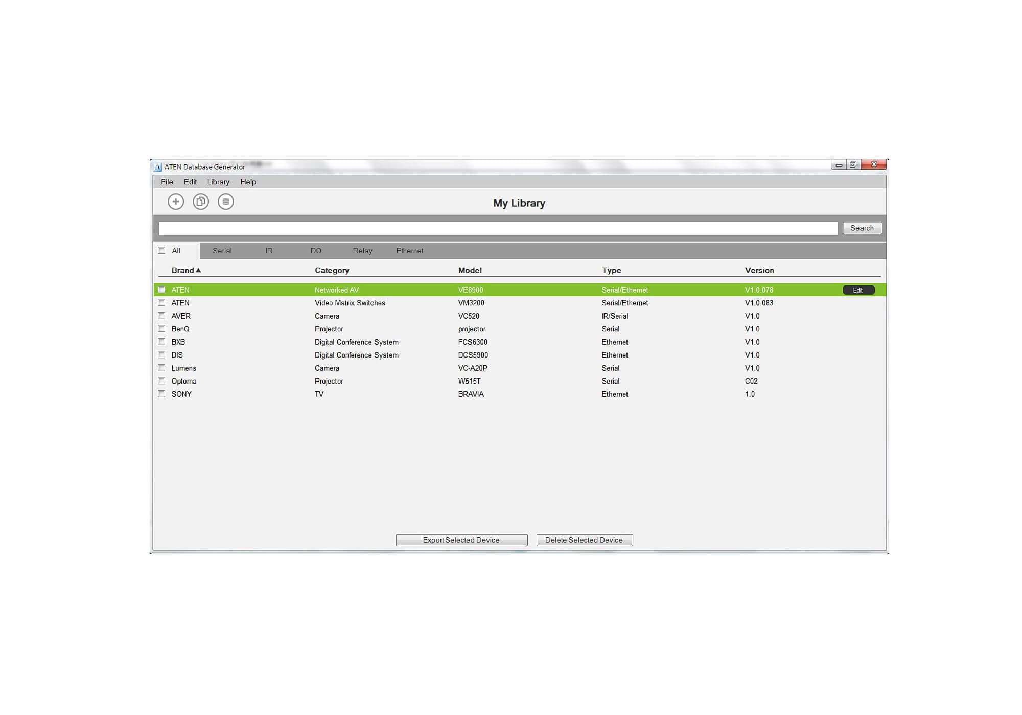 ATEN Control System - Database Generator — view 2
