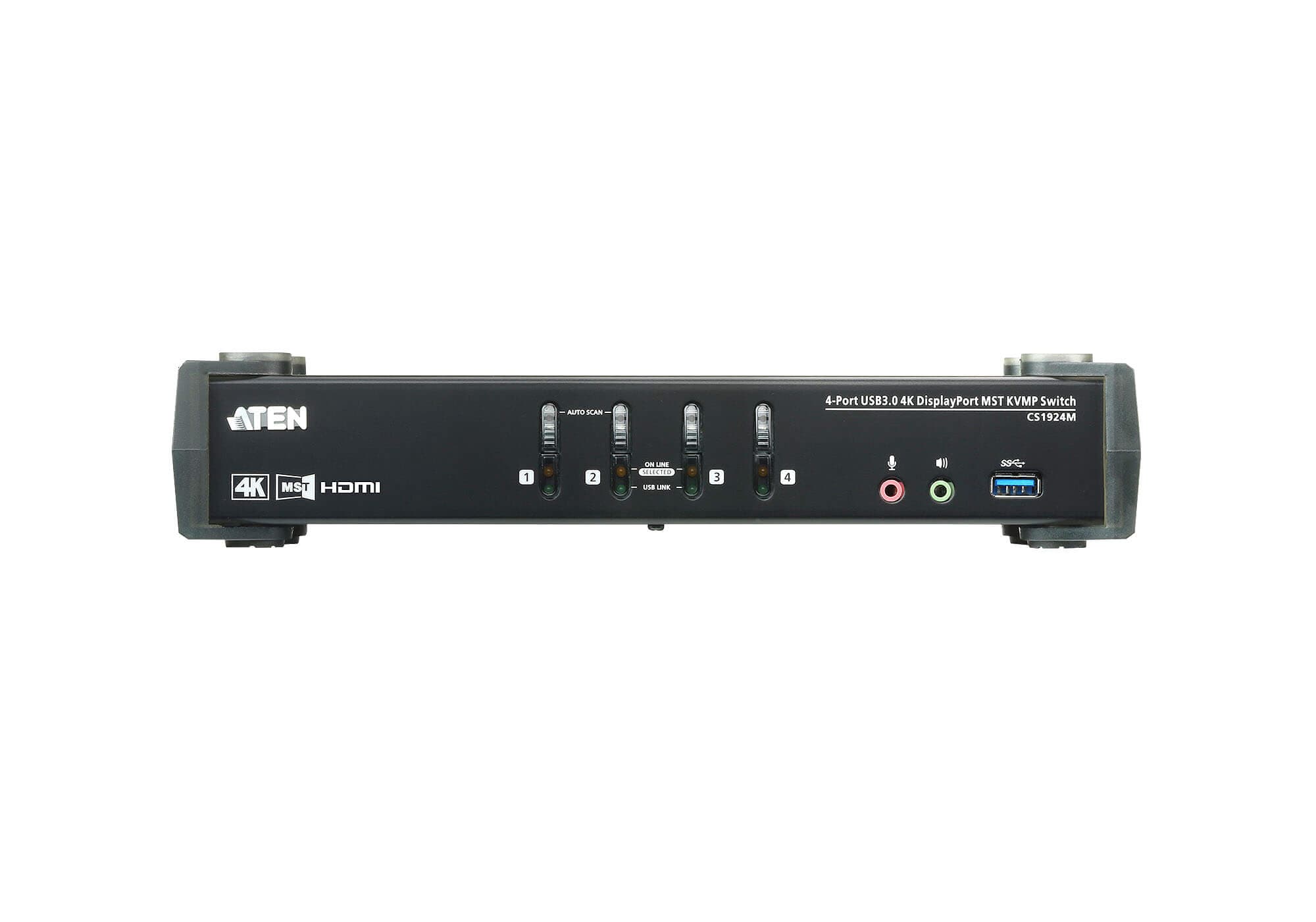 4-Port USB 3.0 4K DisplayPort MST KVMP™ Switch (Cables included) — view 2