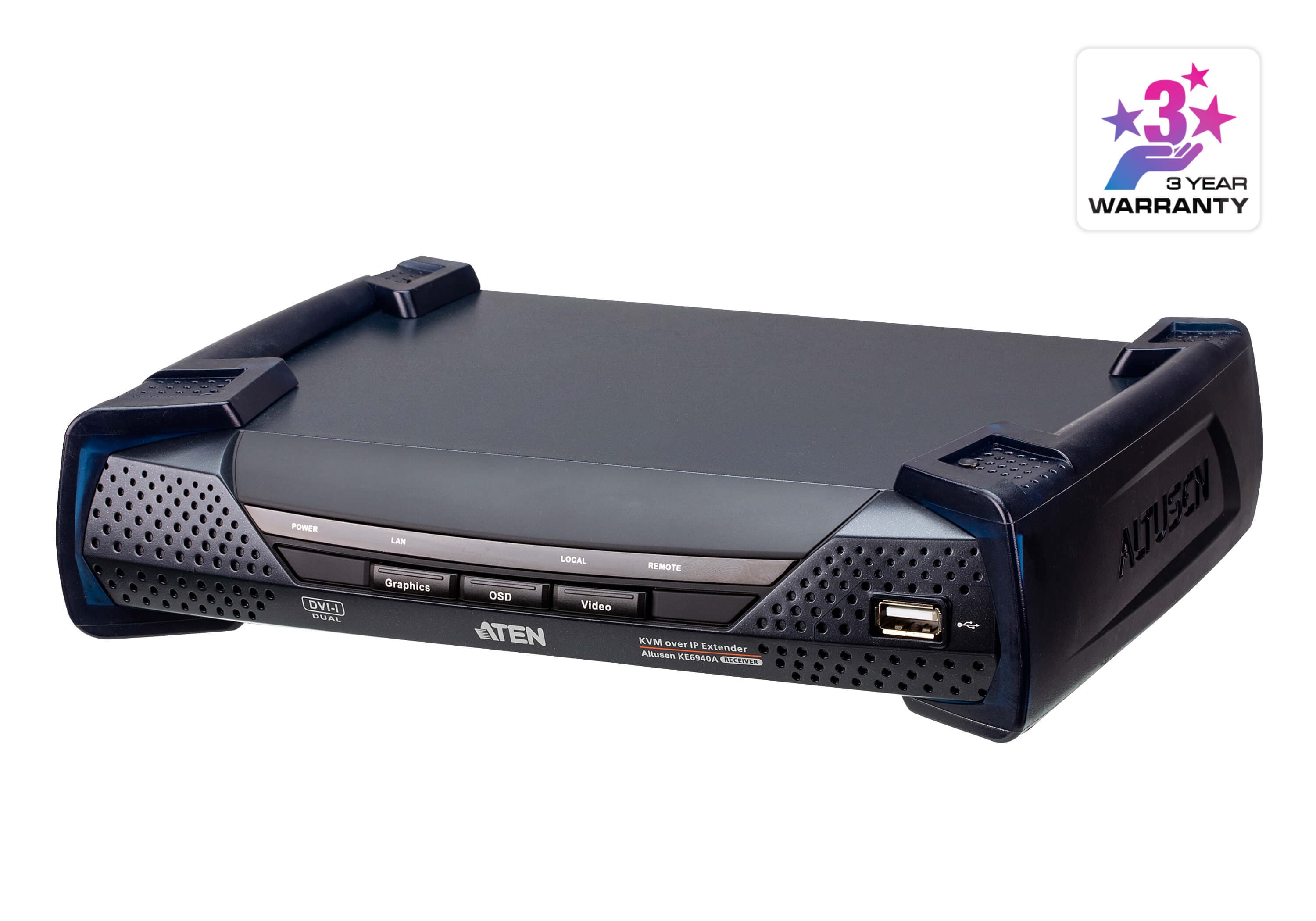 DVI-I Dual Display KVM over IP Receiver — изглед 3