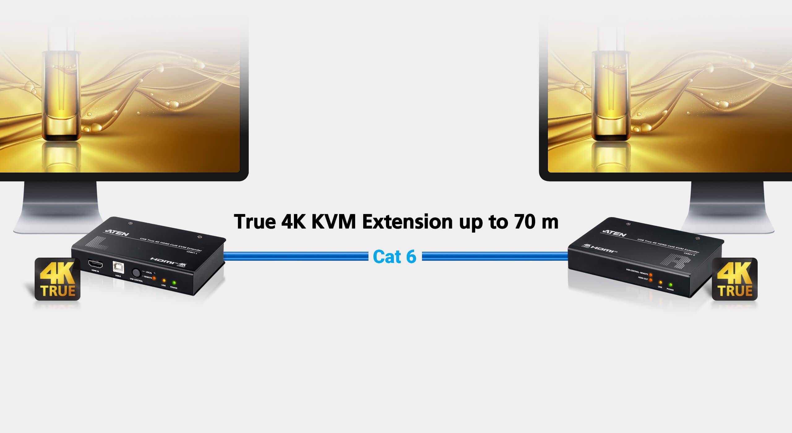 USB True 4K HDMI Cat 6 KVM Extender (4K @ 70 m / FHD @ 100 m) — изглед 7