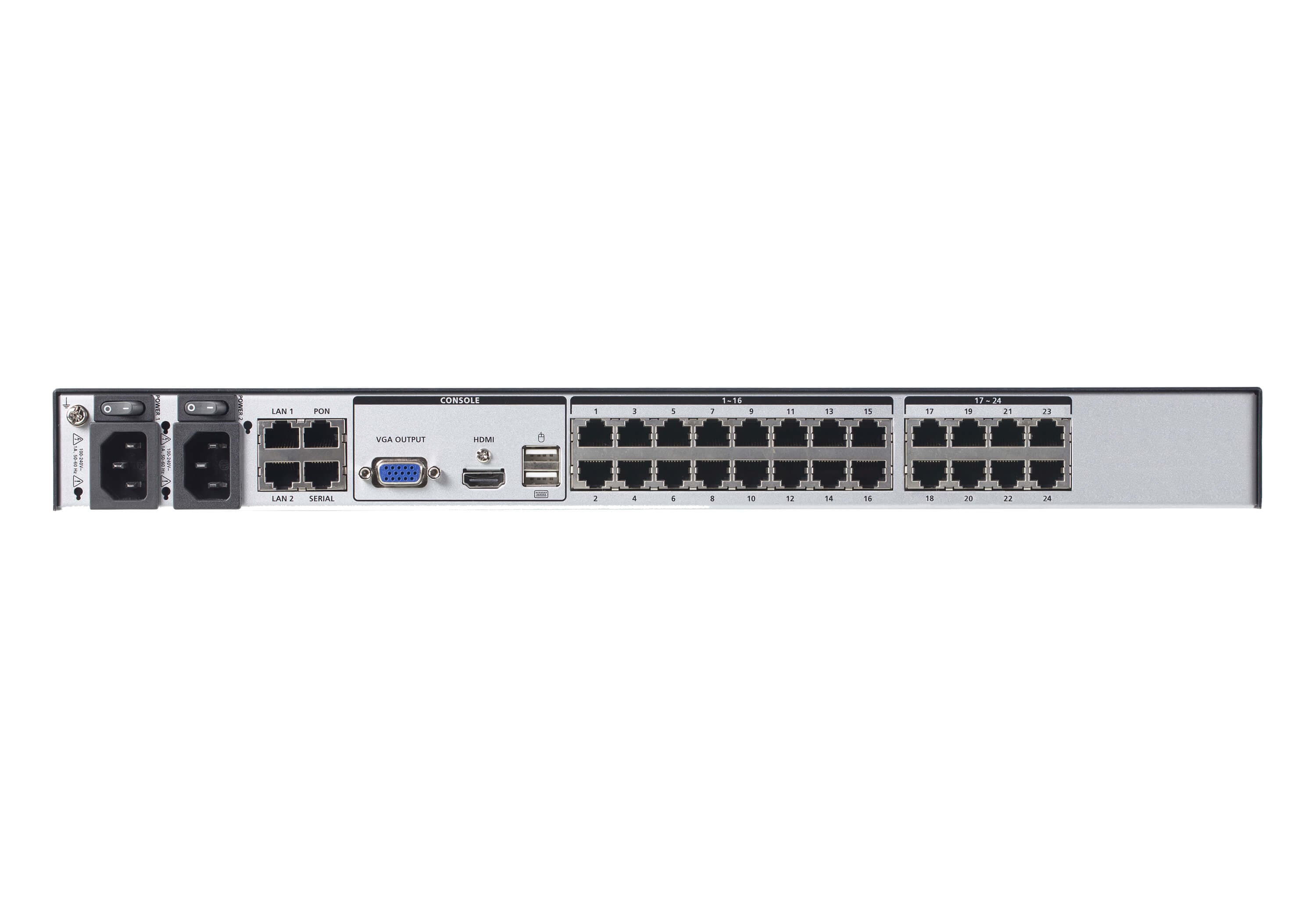 1-Local/4-Remote Shared Access 24-Port Multi-Interface Cat 5 KVM over IP Switch — изглед 2