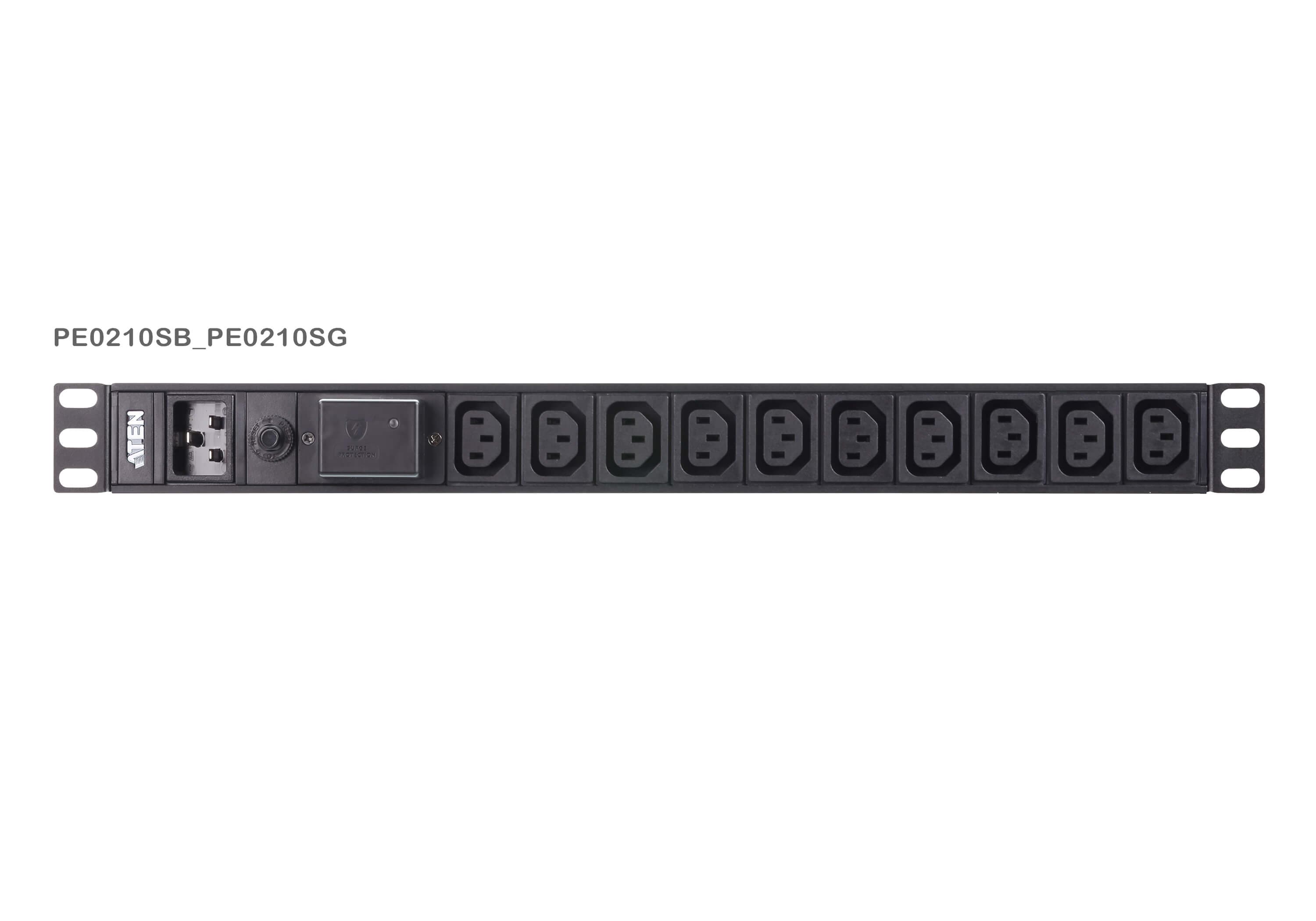 Basic 1U PDU with surge protection