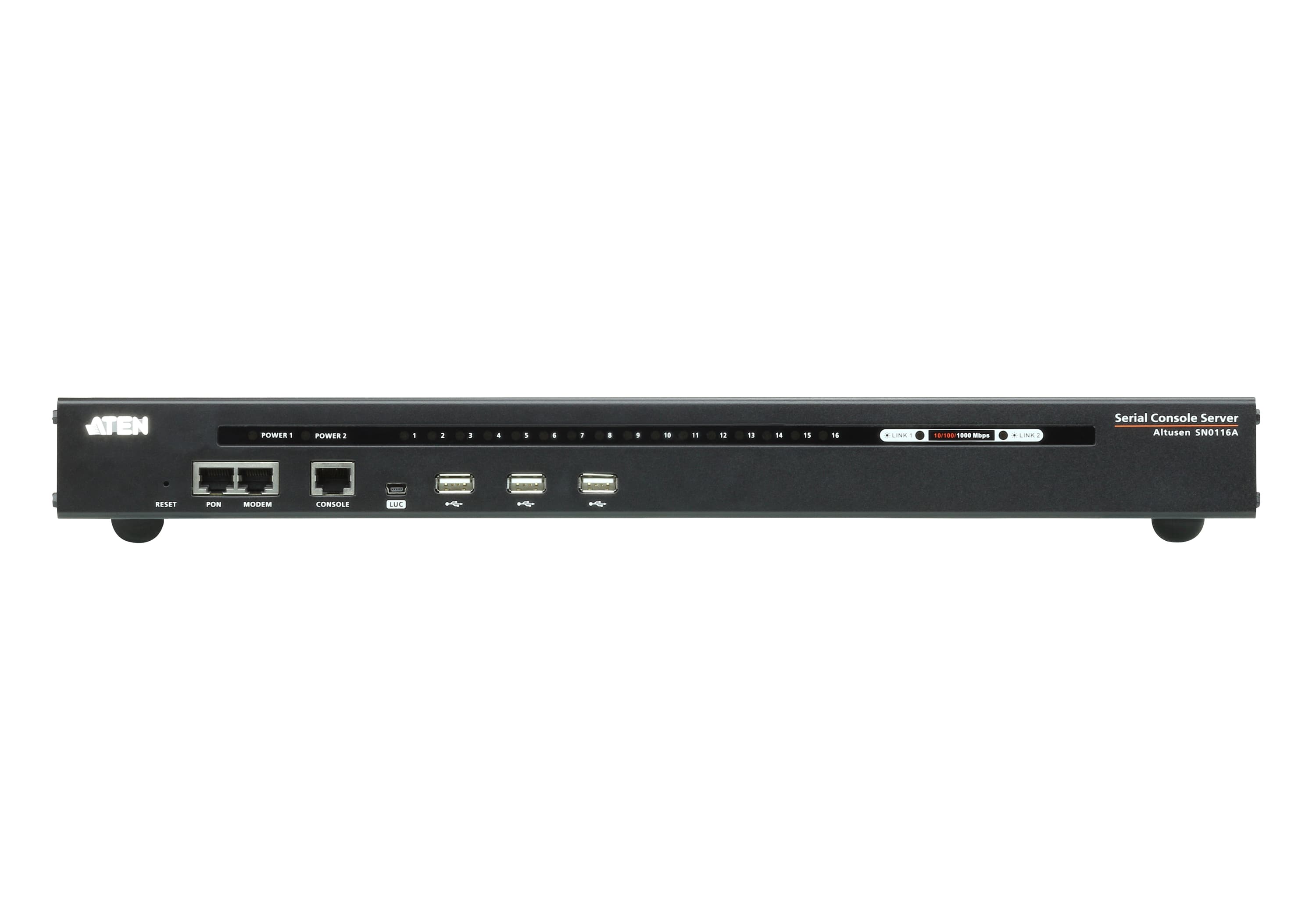 16-Port Serial Console Server with Dual Power/LAN — изглед 2