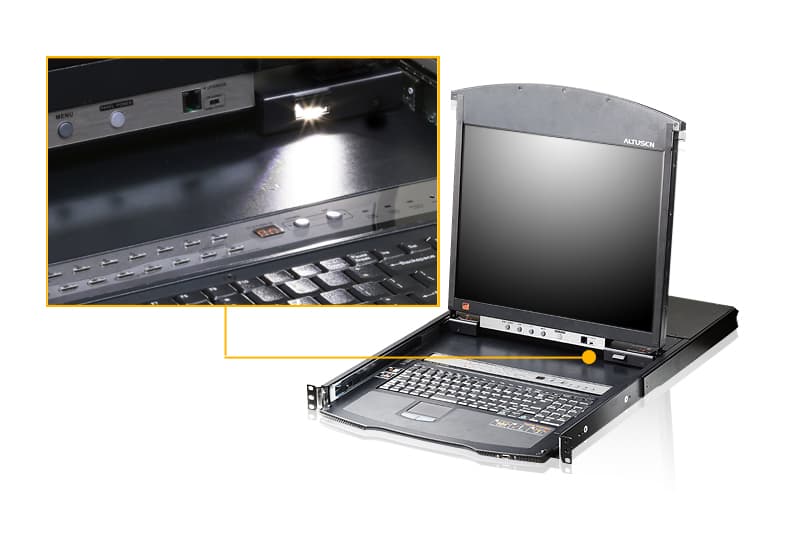 1-Local/Remote Shared Access 8-Port Multi-Interface Cat 5 Dual Rail LCD KVM over IP switch — изглед 4