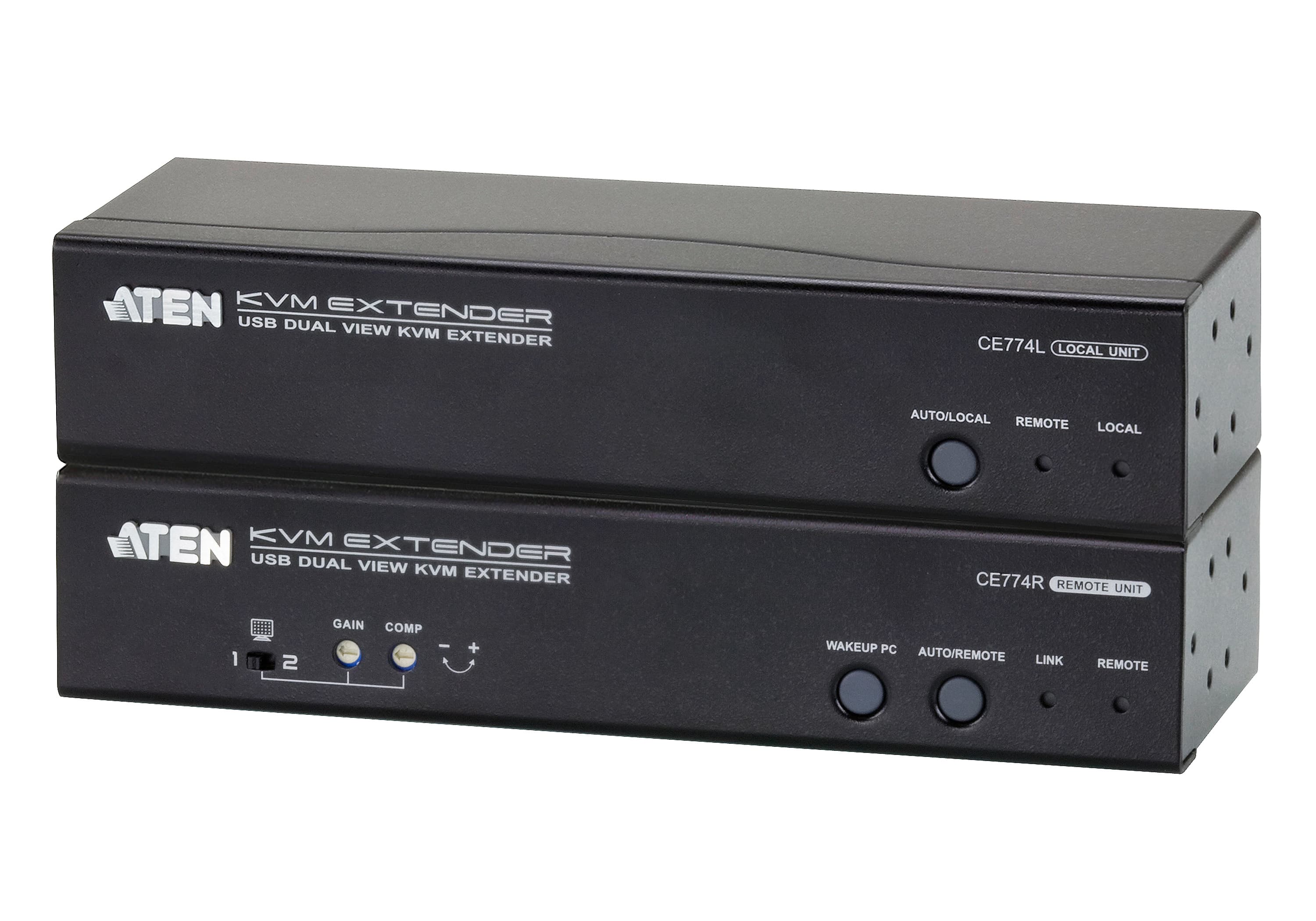 USB VGA Dual View Cat 5 KVM Extender (1600 x 1200@150m)