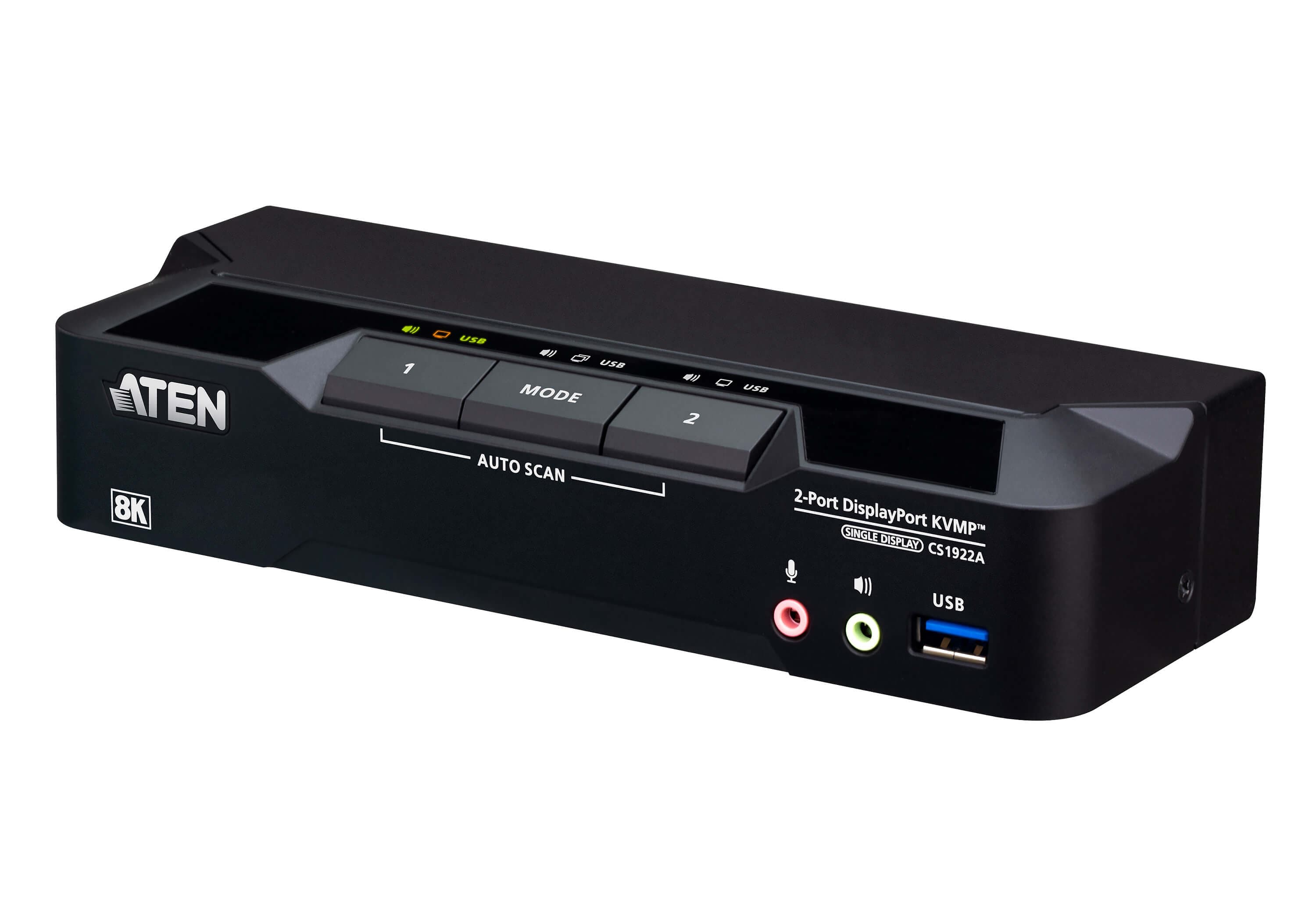 2-Port USB 3.0 8K DisplayPort KVMP™ Switch (Cables included) — изглед 3