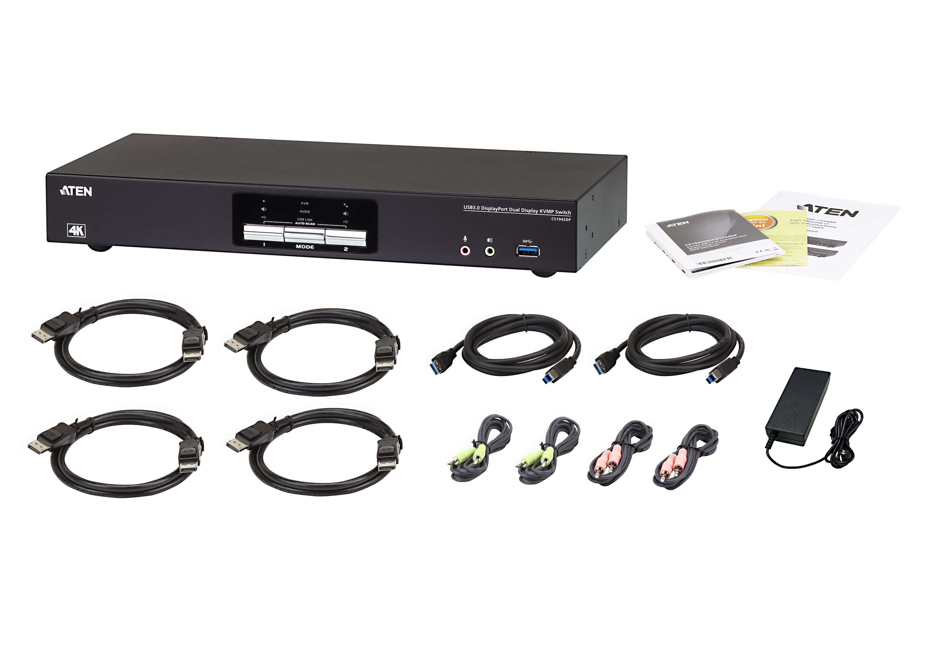 2-Port USB 3.0 4K DisplayPort Dual Display KVMP™ Switch — view 5