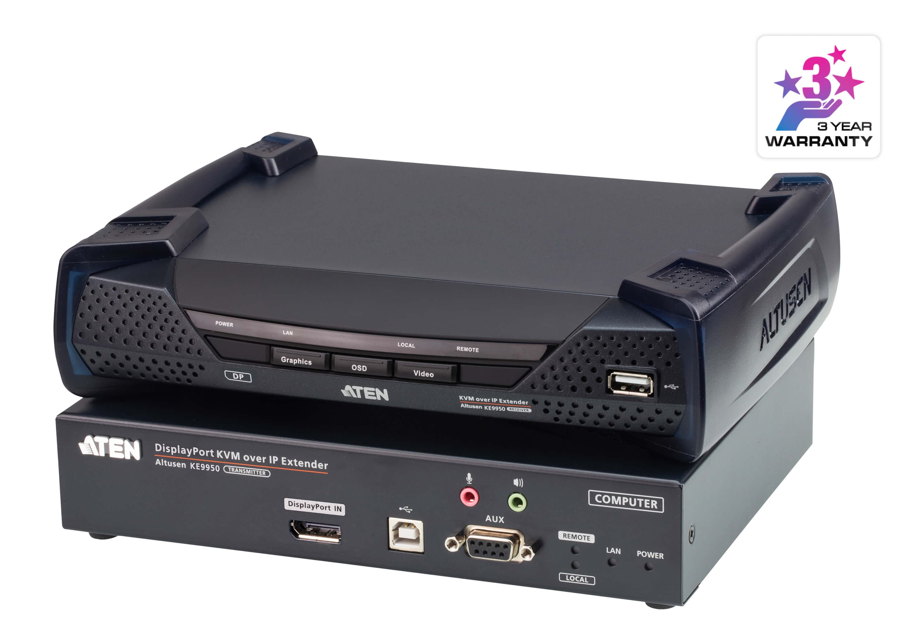 4K DisplayPort Single Display KVM over IP Extender — изглед 3