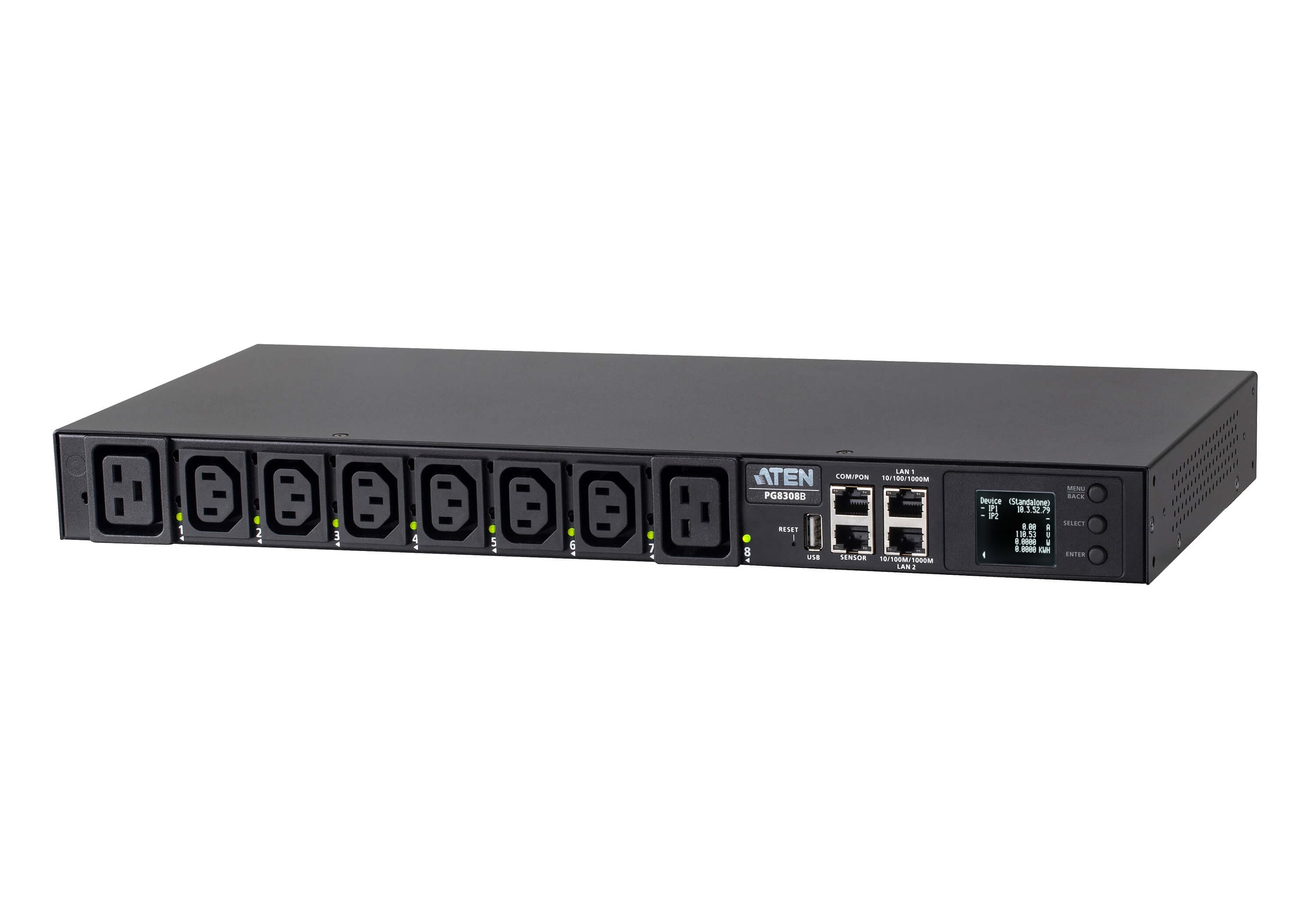 30A/32A 8-Outlet 1U Outlet-Metered & Switched eco PDU — изглед 2