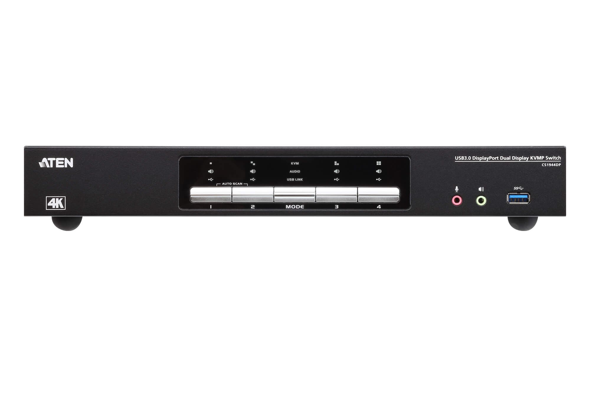 4-Port USB 3.0 4K DisplayPort Dual Display KVMP™ Switch