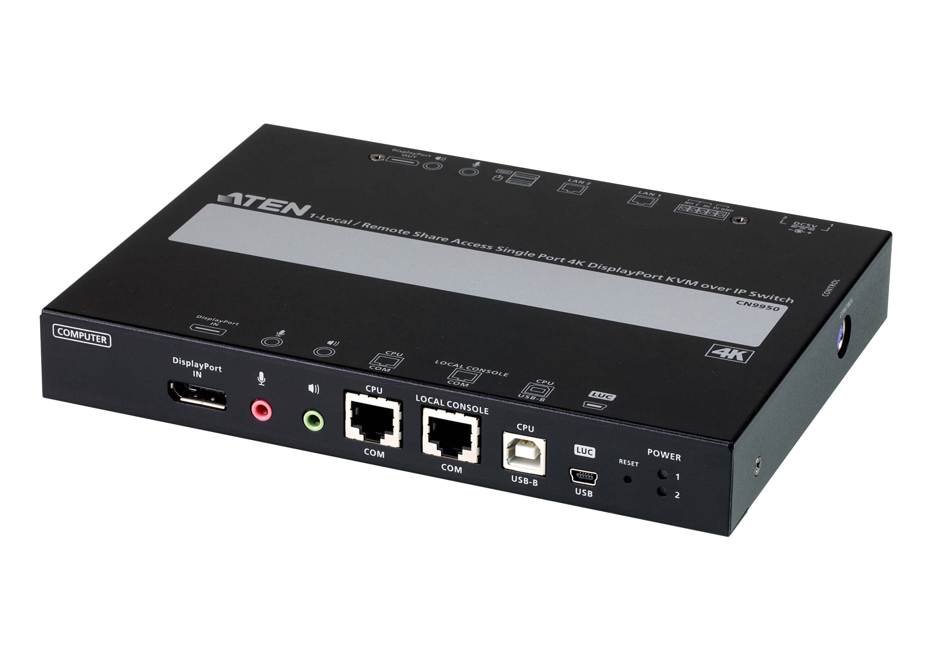1-Local/Remote Share Access Single Port 4K DisplayPort KVM over IP Switch — изглед 3