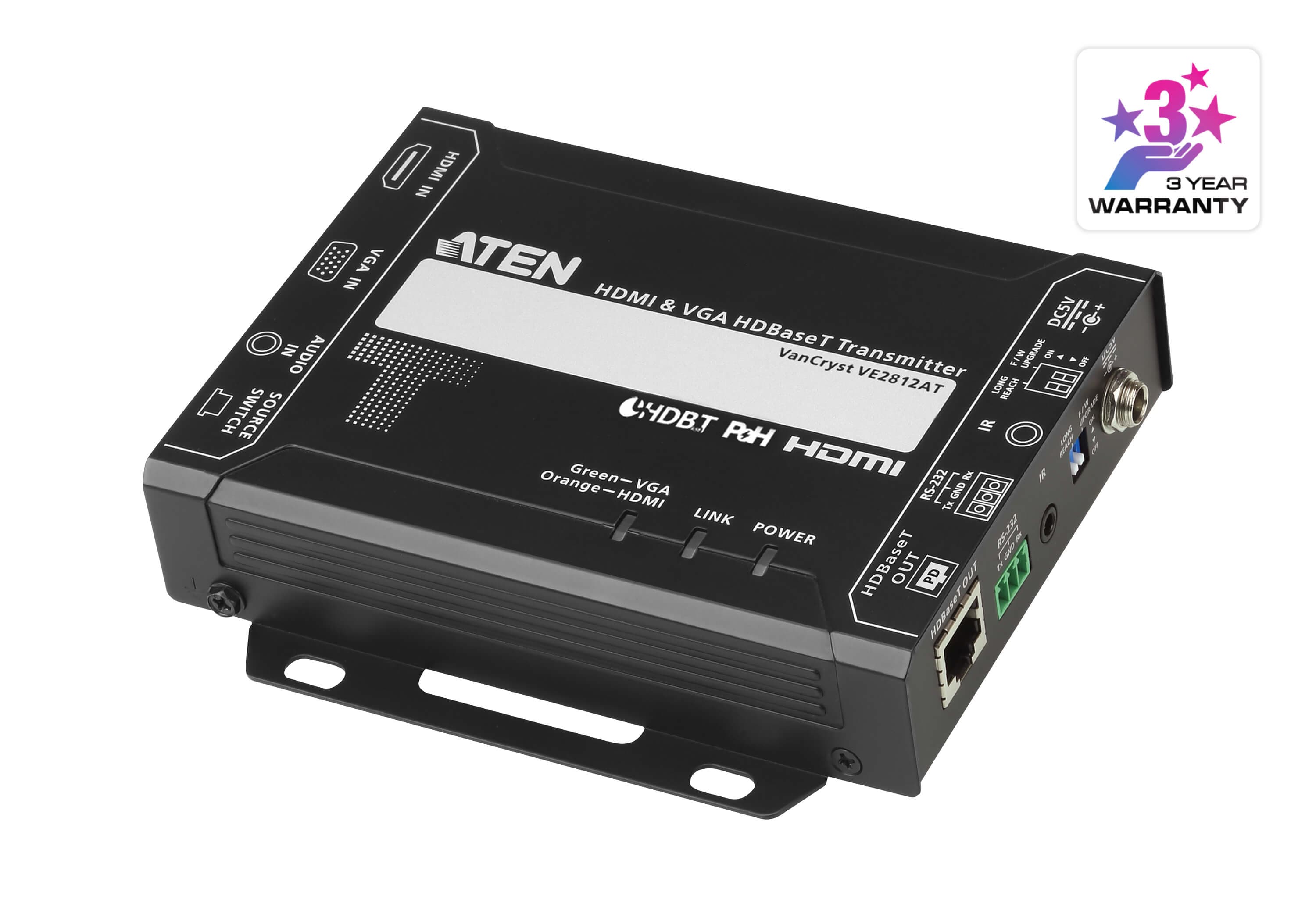 HDMI & VGA HDBaseT Transmitter with POH (4K@100m) (HDBaseT Class A) (PoH PD) — изглед 3