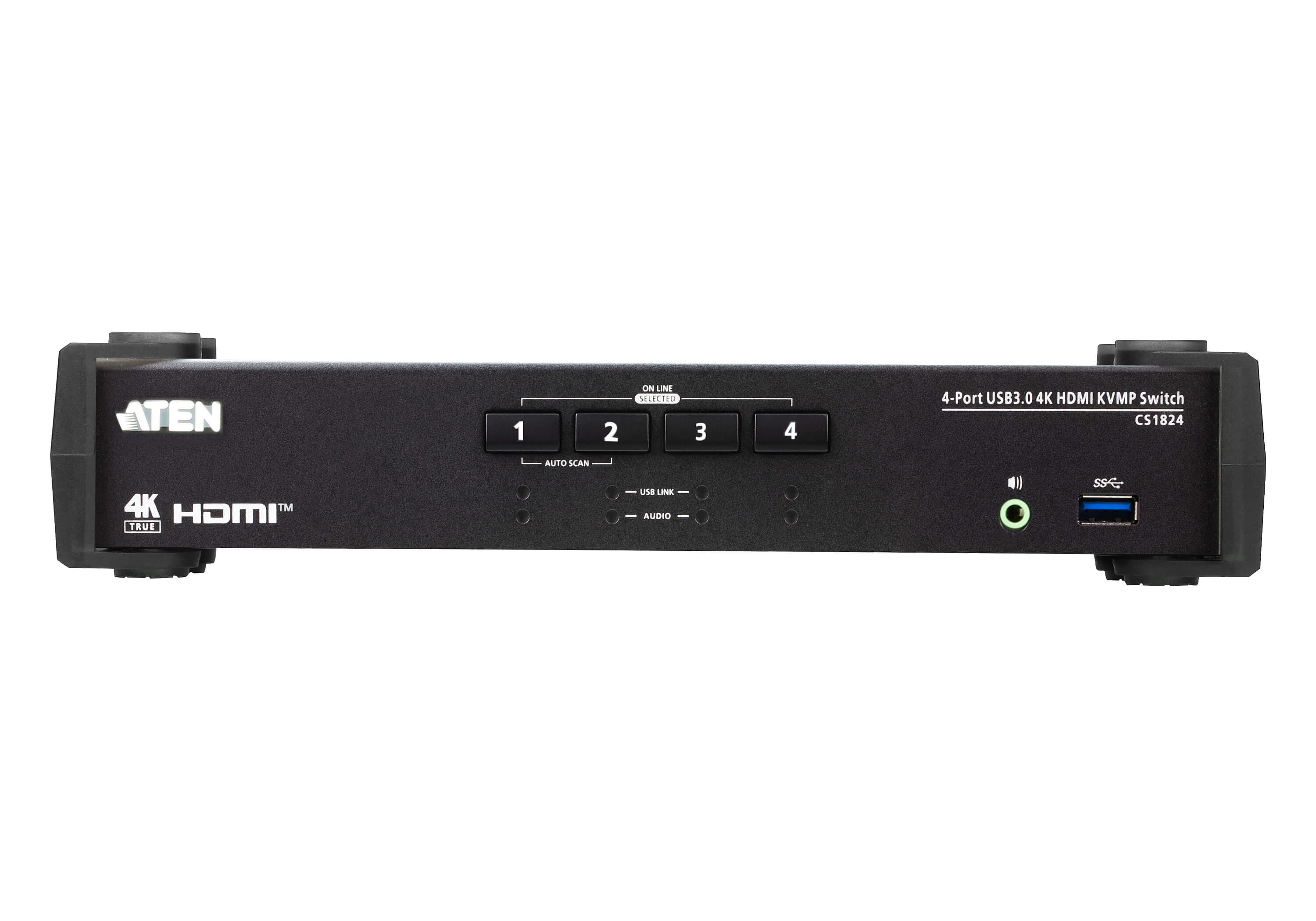 4-Port USB 3.0 4K HDMI KVMP™ Switch with Audio Mixer Mode