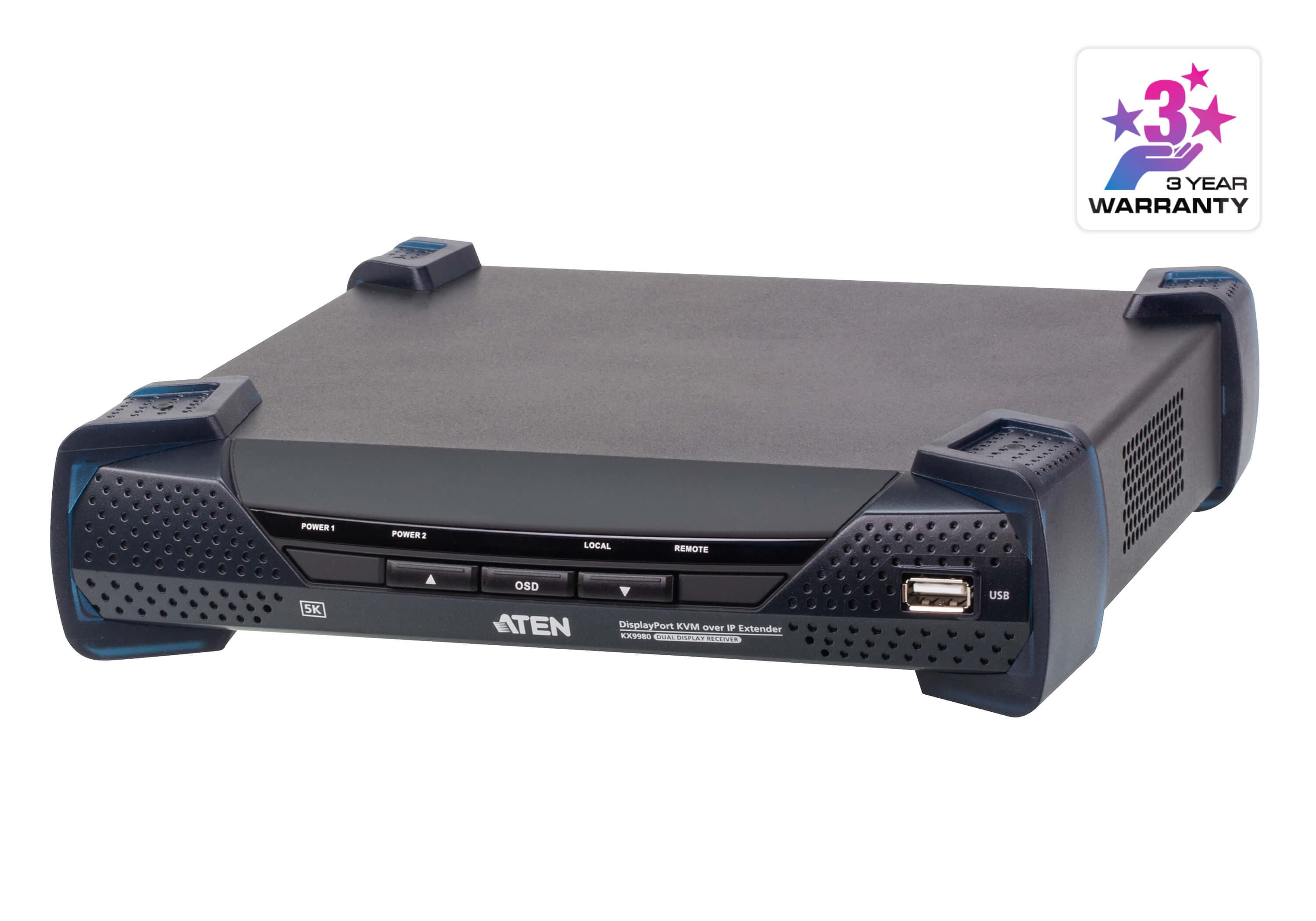 5K DisplayPort Dual Display KVM over IP Receiver — изглед 3