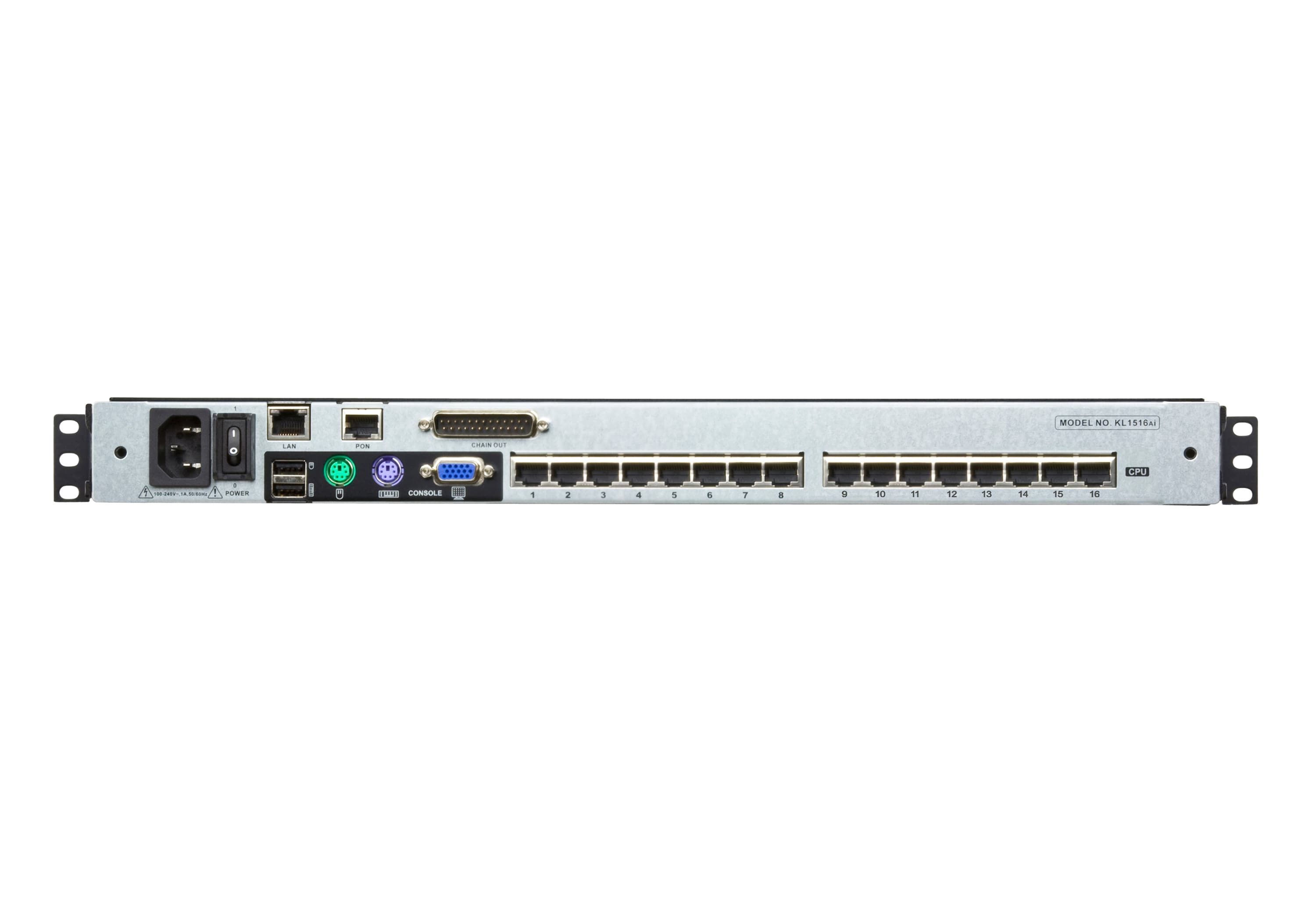 1-Local/Remote Shared Access 16-Port Multi-Interface Cat 5 Dual Rail LCD KVM over IP switch — изглед 3