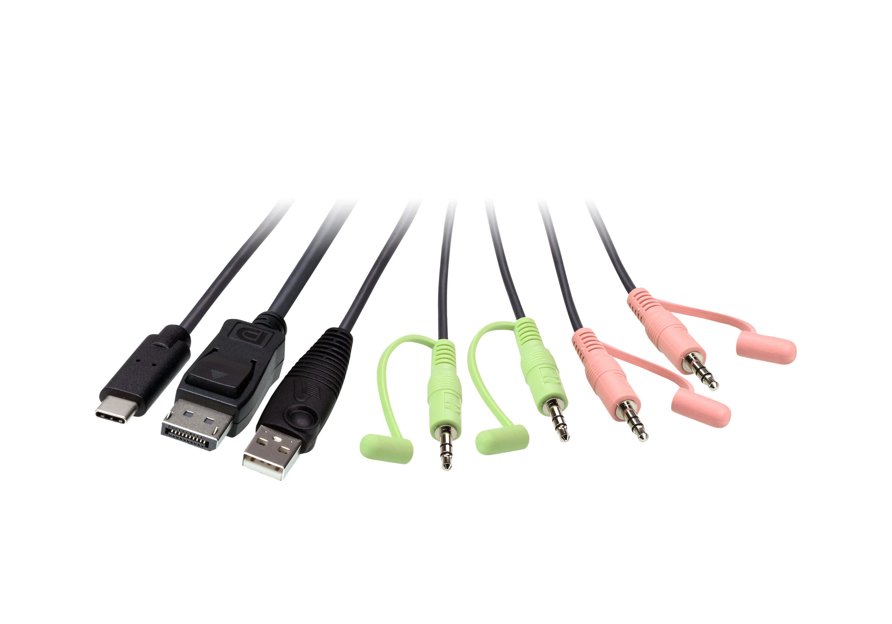 2-Port USB-C DisplayPort Hybrid Cable KVM Switch — view 2