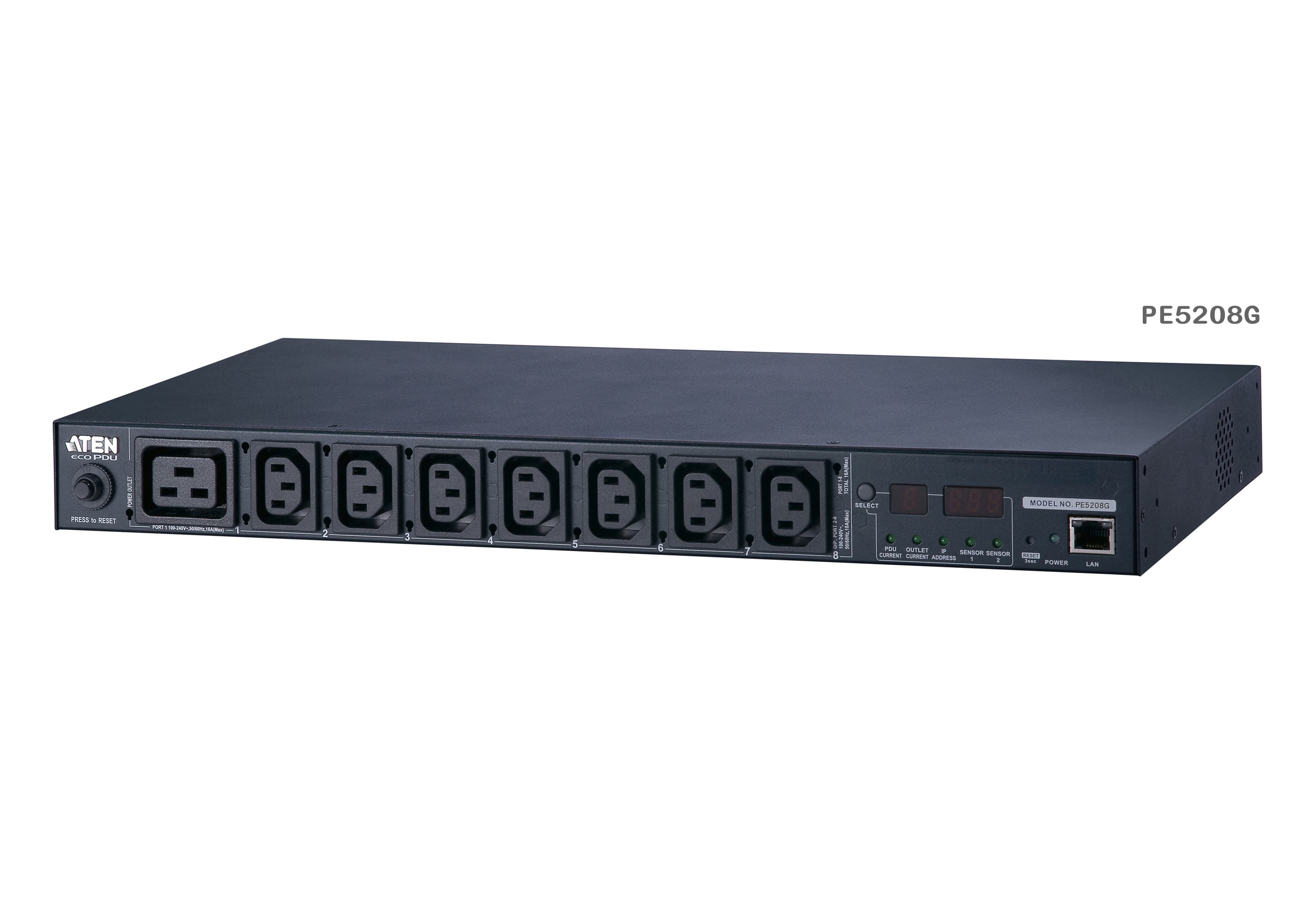 20A/16A 8-Outlet 1U Metered eco PDU — изглед 4