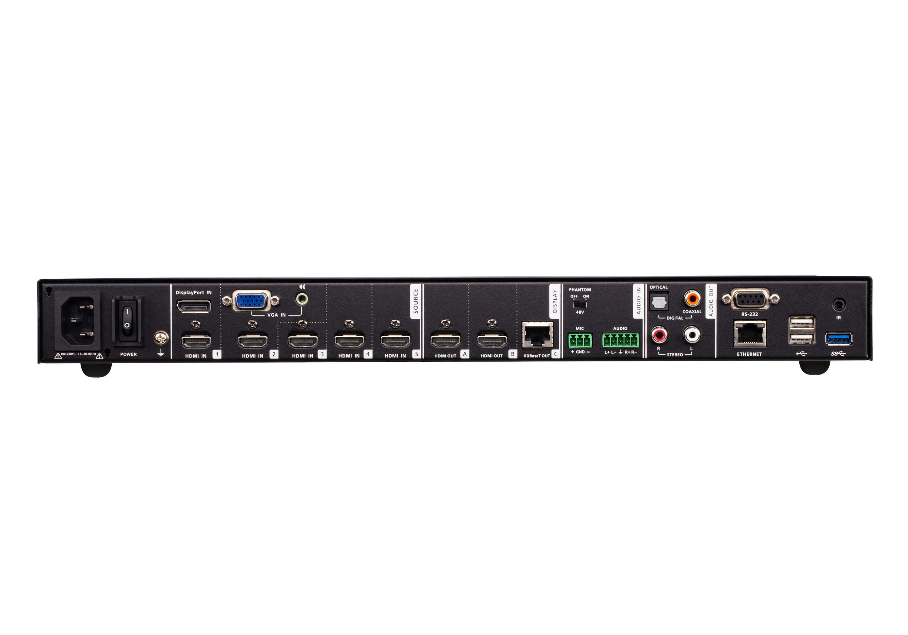 7 x 3 Seamless Presentation Matrix Switch with Scaler, Streaming, Audio Mixer, and HDBaseT — изглед 2