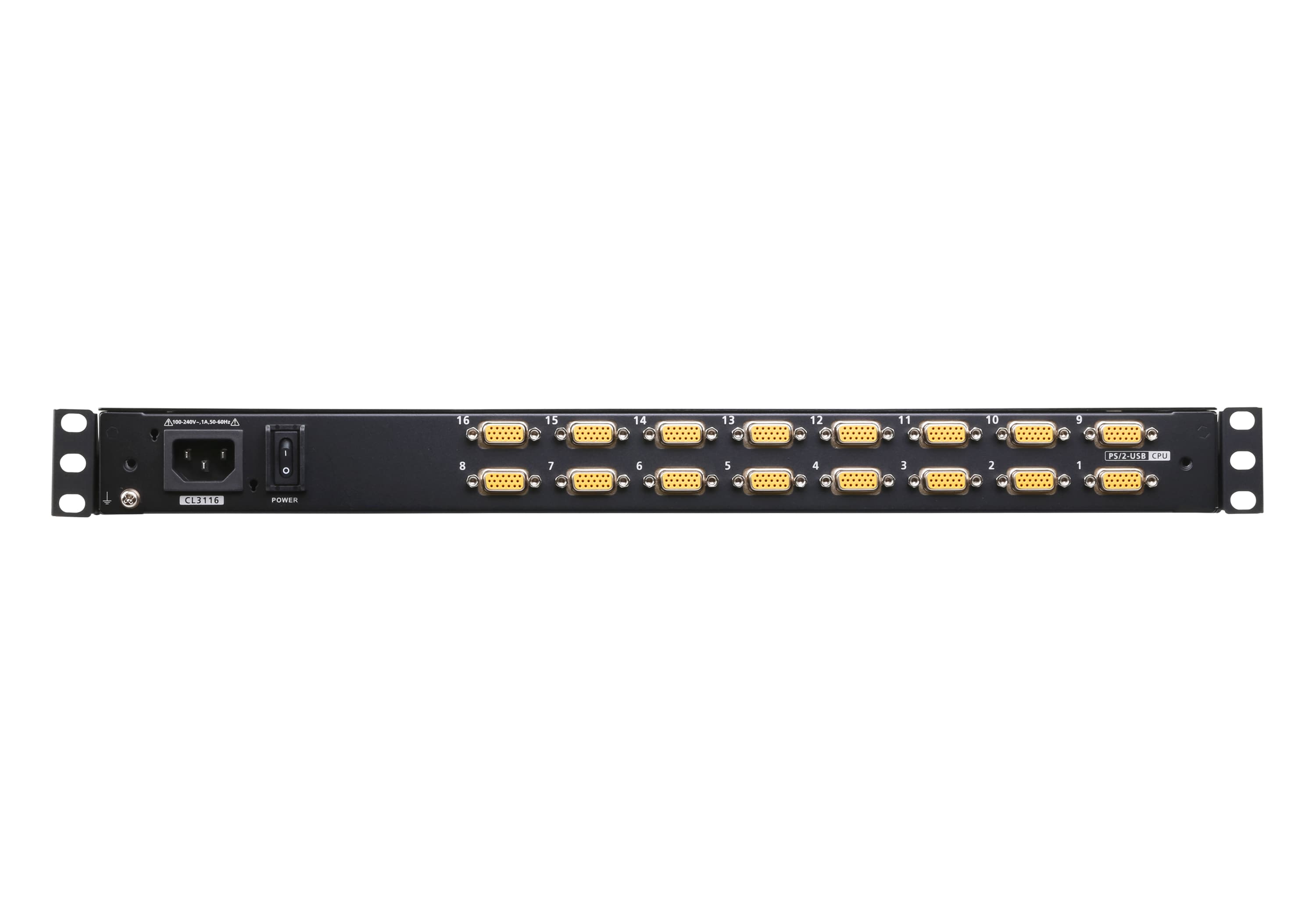 16-Port PS/2-USB VGA Single Rail WideScreen LCD KVM Switch — изглед 2