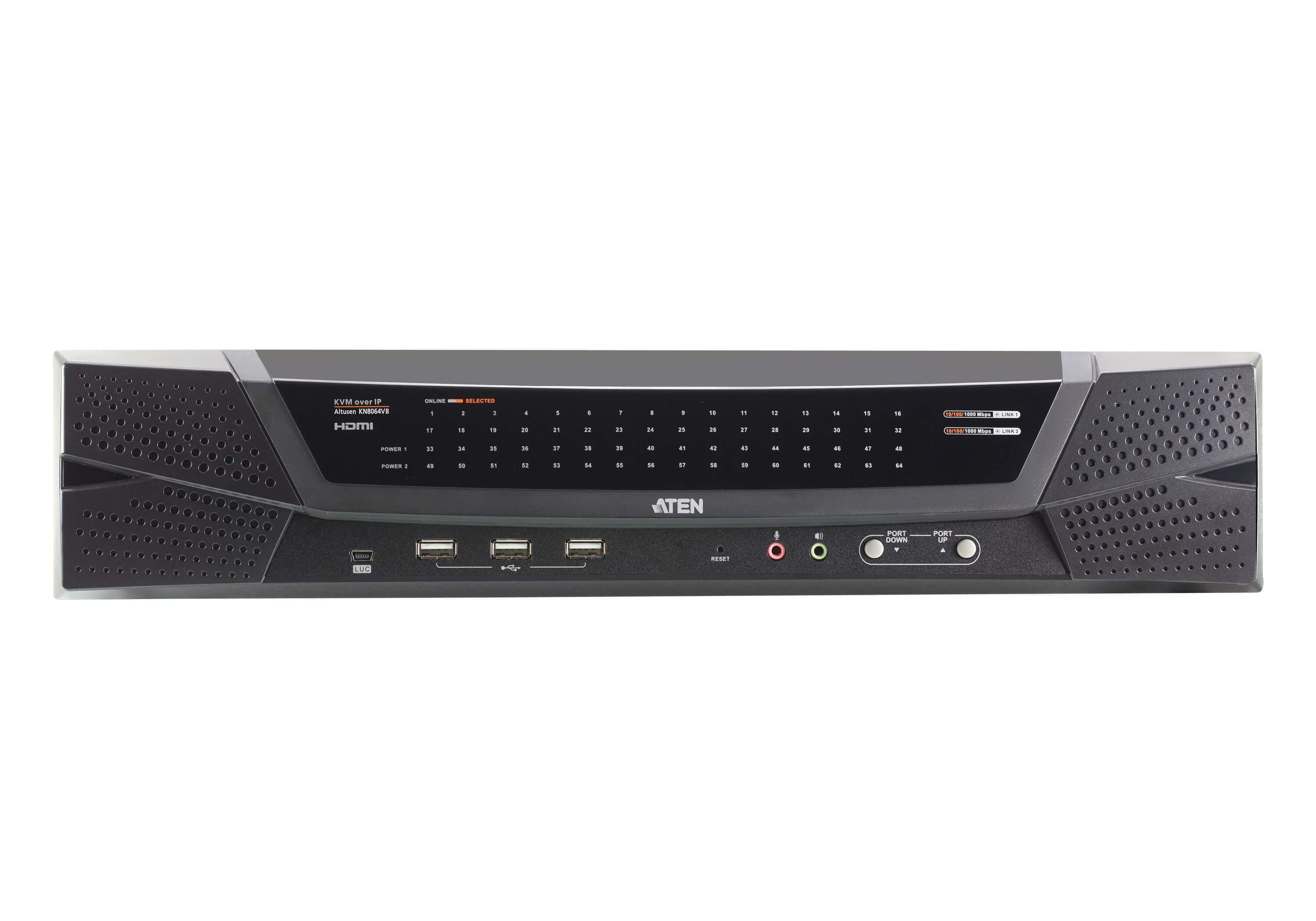 1-Local/8-Remote Shared Access 64-Port Multi-Interface Cat 5 KVM over IP Switch