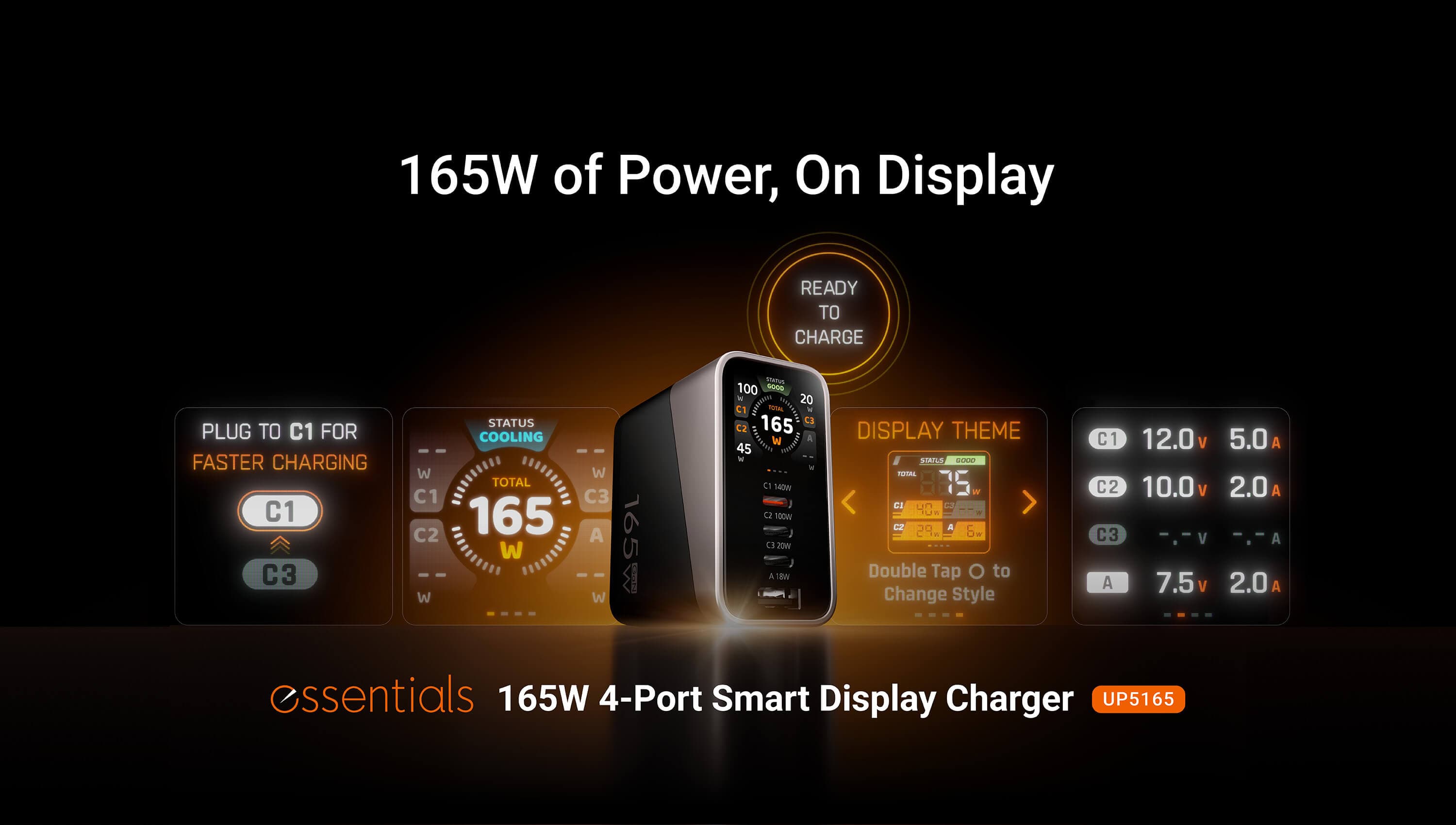 165W 4-Port Smart Display Charger — изглед 3