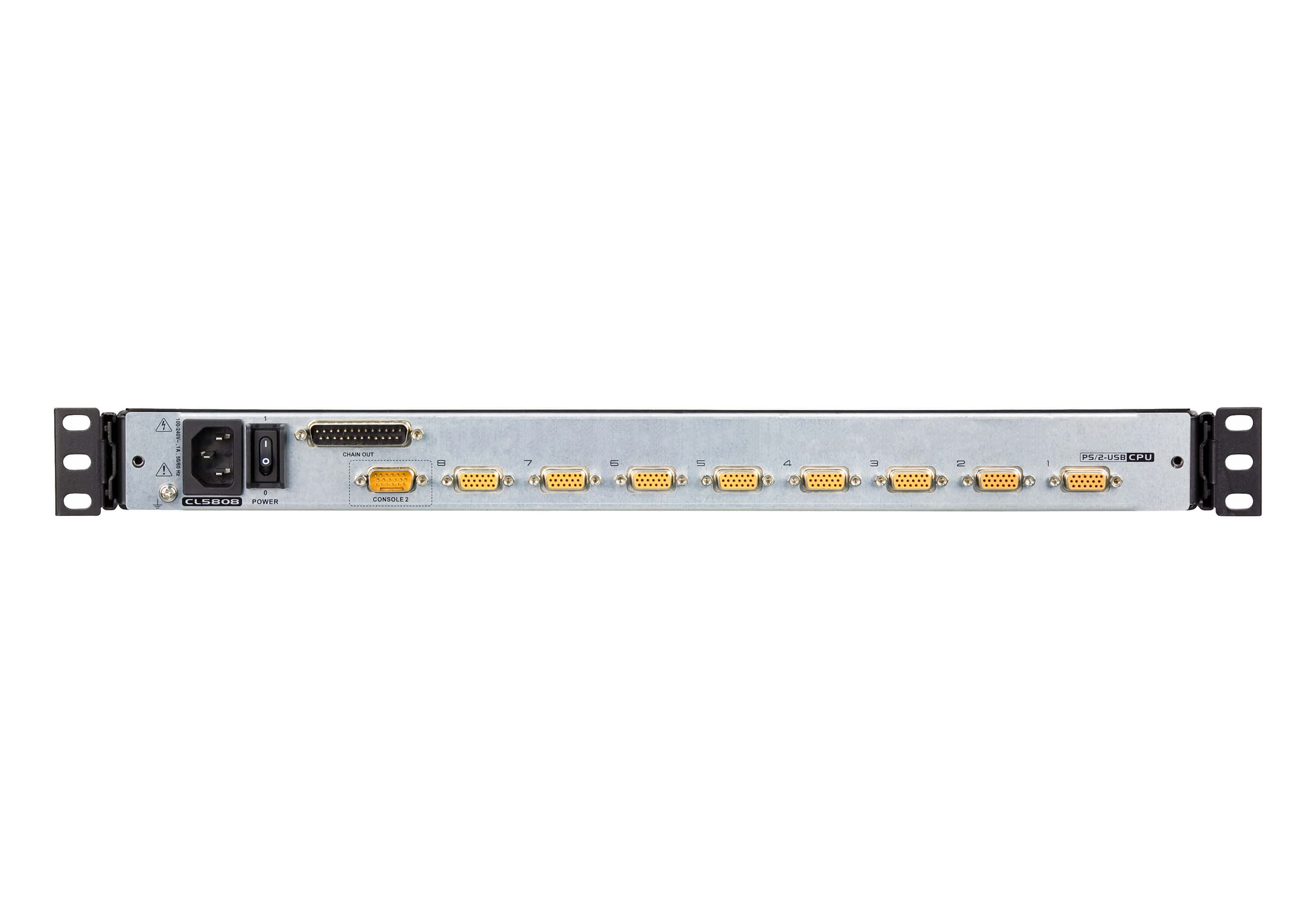 8-Port PS/2-USB VGA Dual Rail LCD KVM Switch