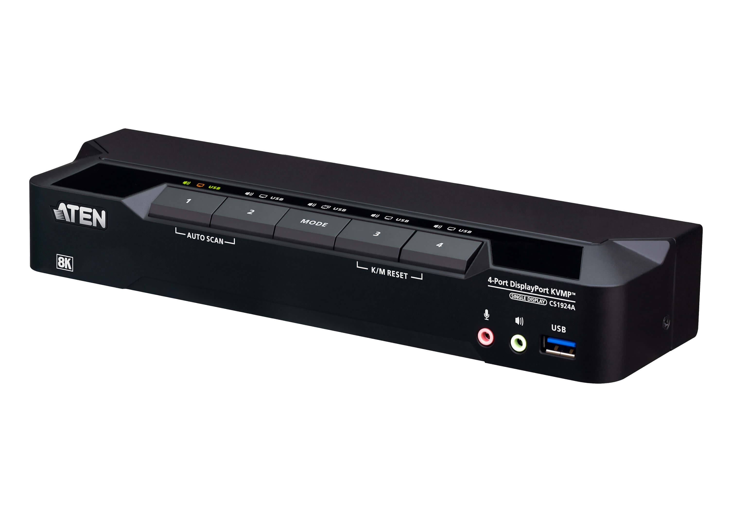 4-Port USB 3.0 8K DisplayPort KVMP™ Switch (Cables included) — изглед 3