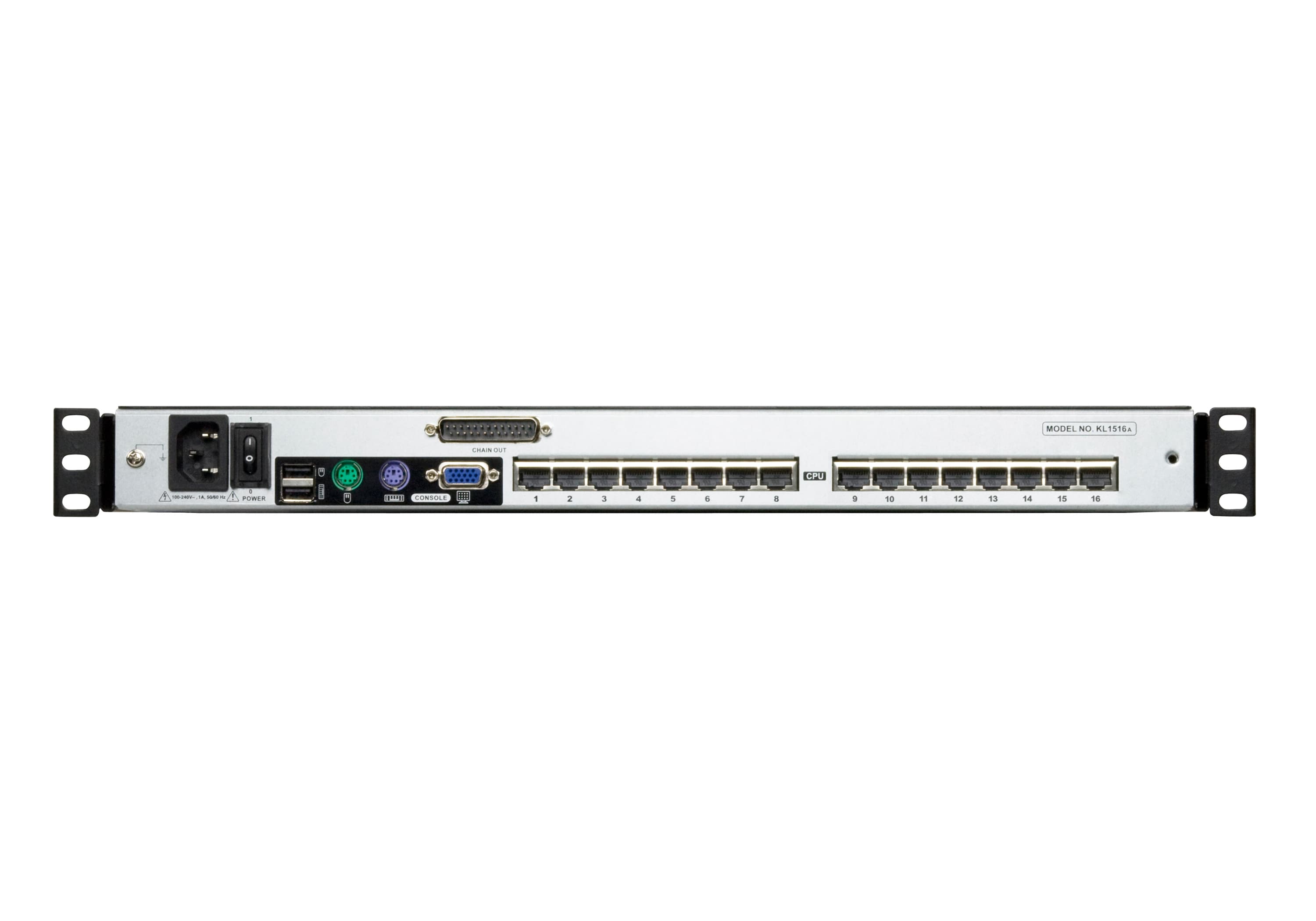 16-Port Multi-Interface Cat 5 Dual Rail LCD KVM Switch