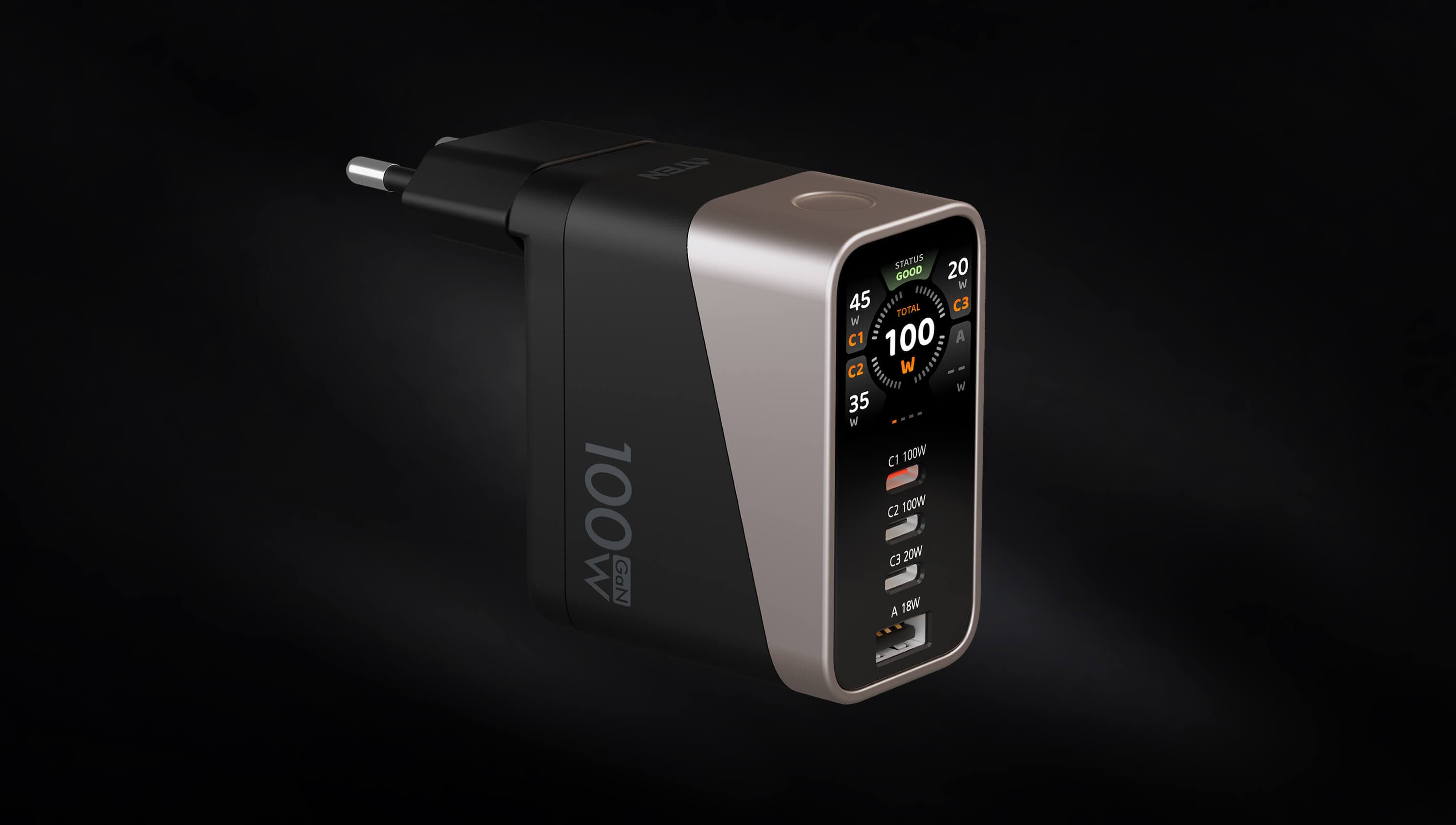 100W 4-Port Smart Display Charger — изглед 2