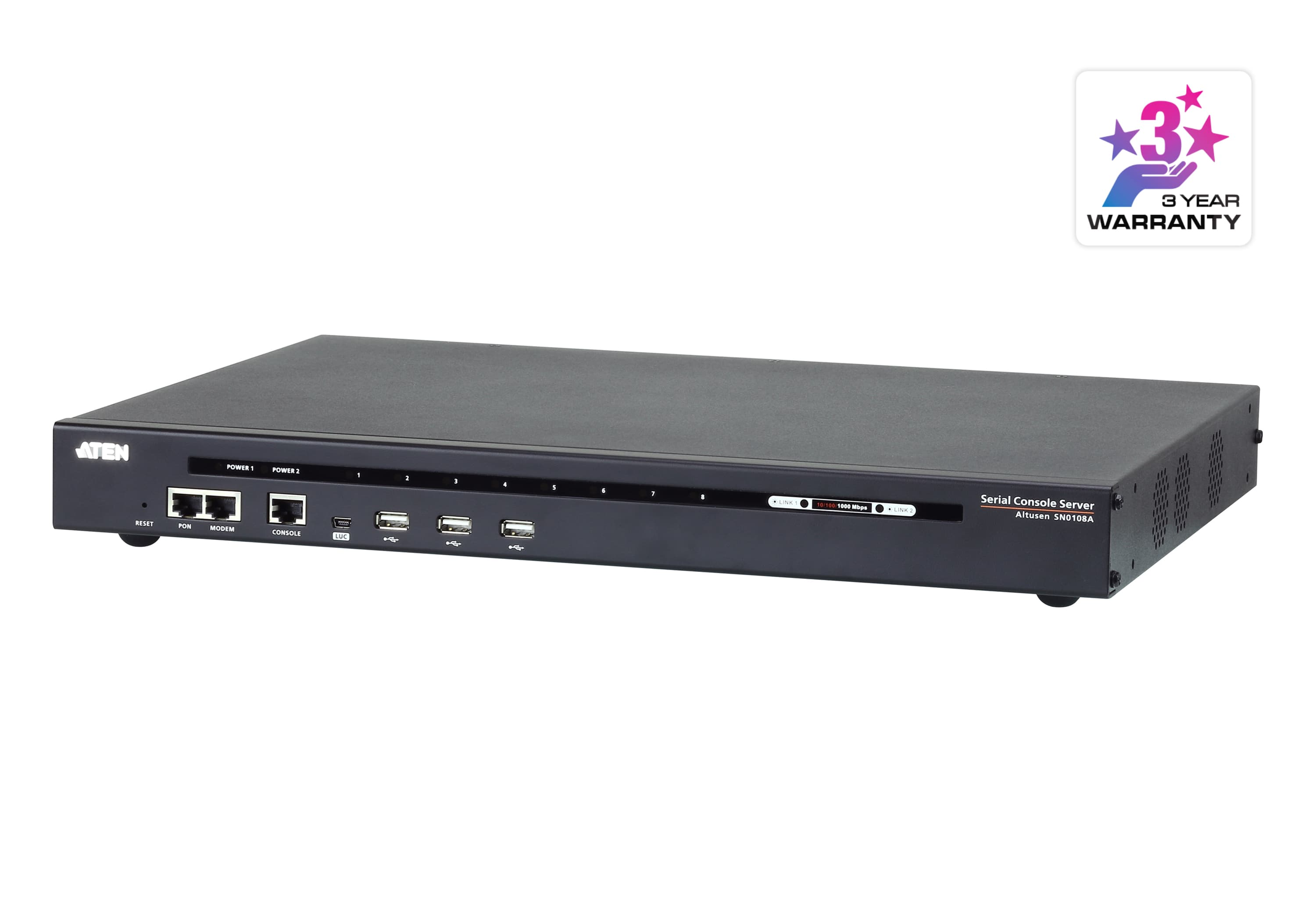 8-Port Serial Console Server with Dual Power/LAN