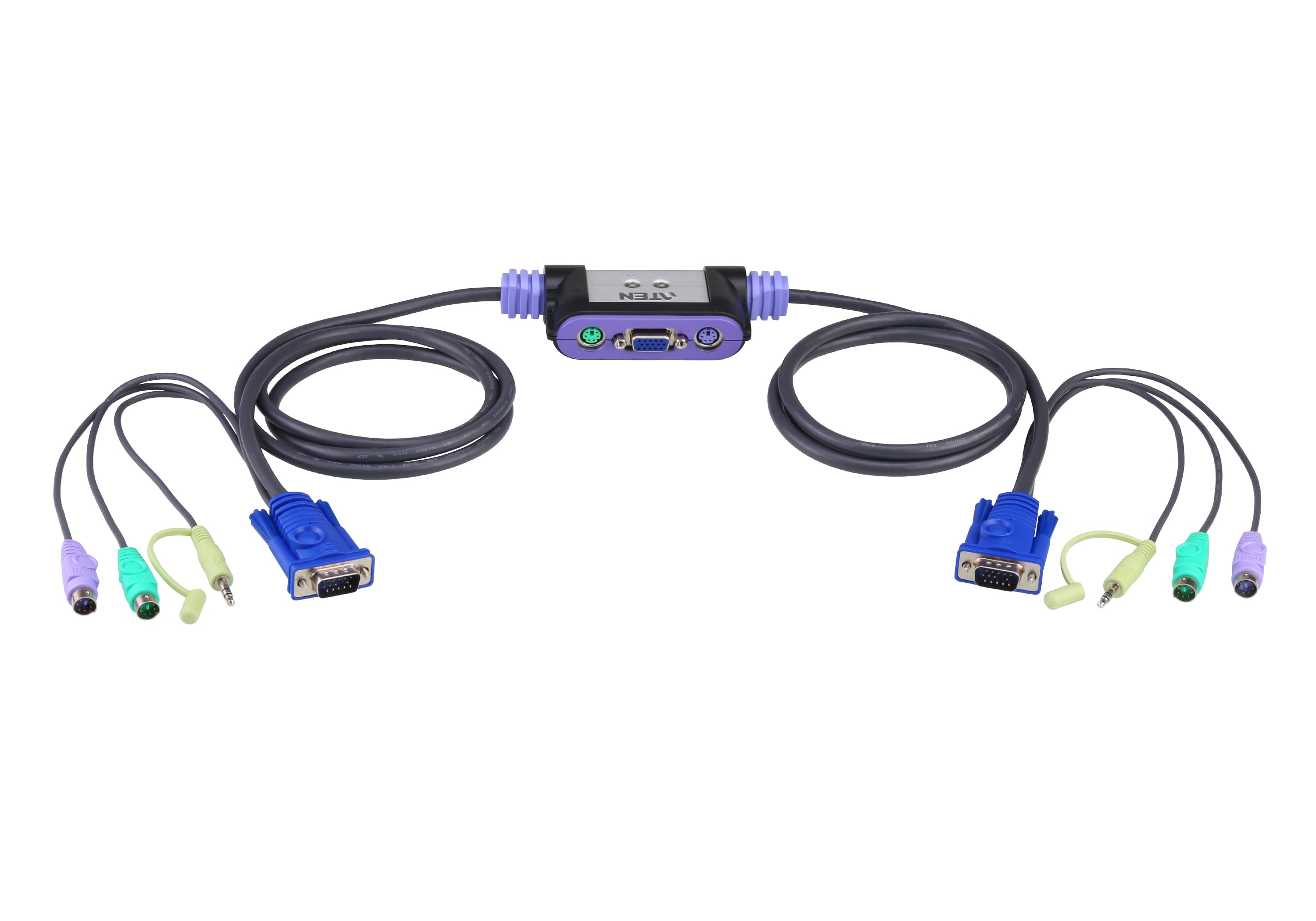 2-Port PS/2 VGA/Audio Cable KVM Switch (1.2m) — view 2