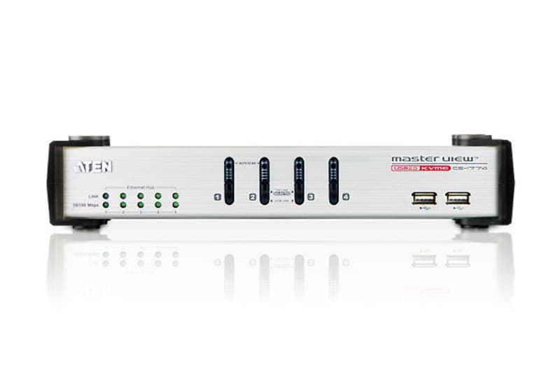 4-Port USB VGA/Audio KVME™ Switch with Ethernet Hub — изглед 2