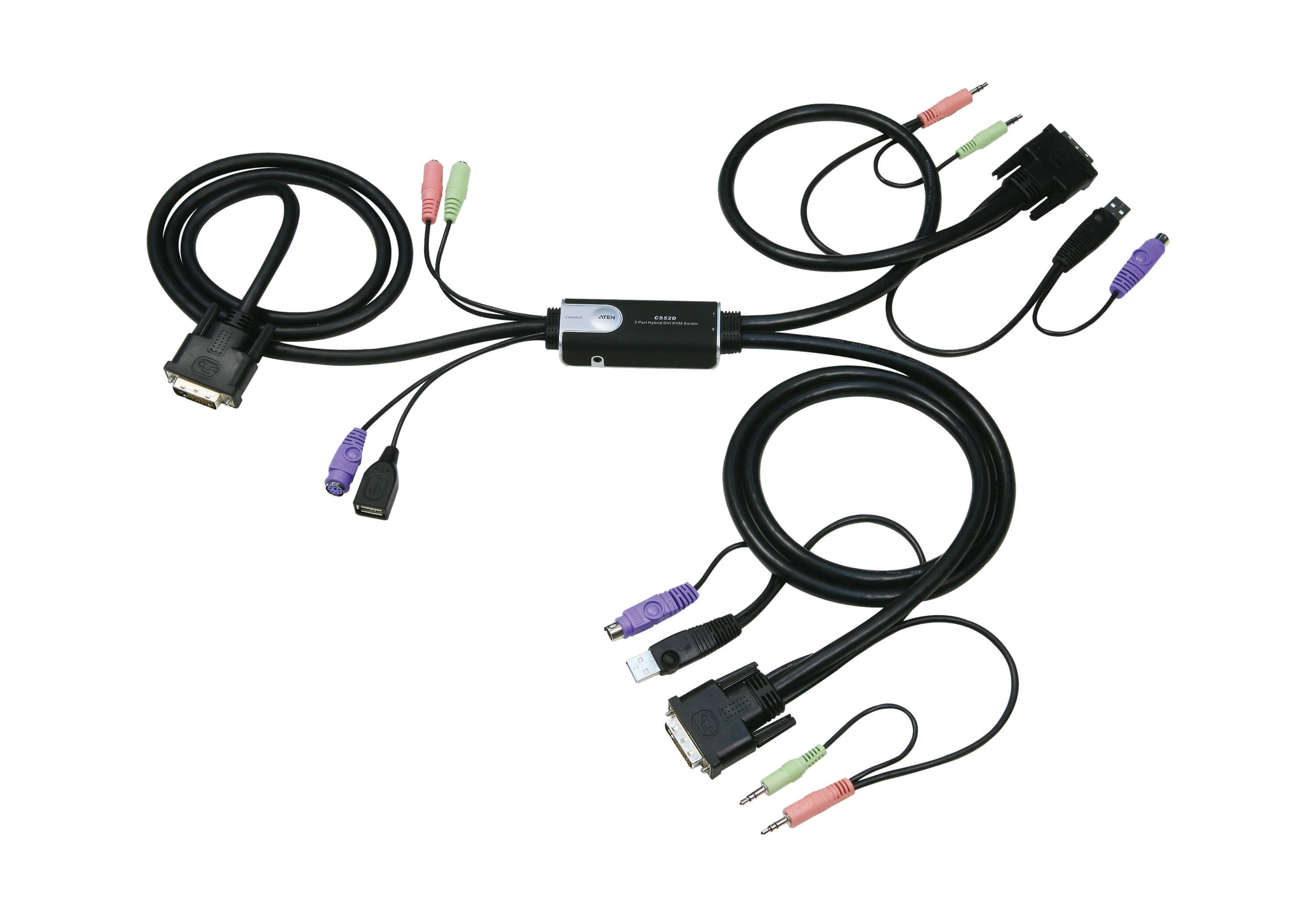 2-Port Hybrid™  DVI KVM Switch with Audio